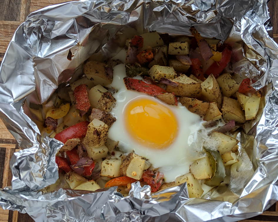 gluten free camping recipes vegetarian foil packets breakfast meals to cook on the grill or over a campfire while camping