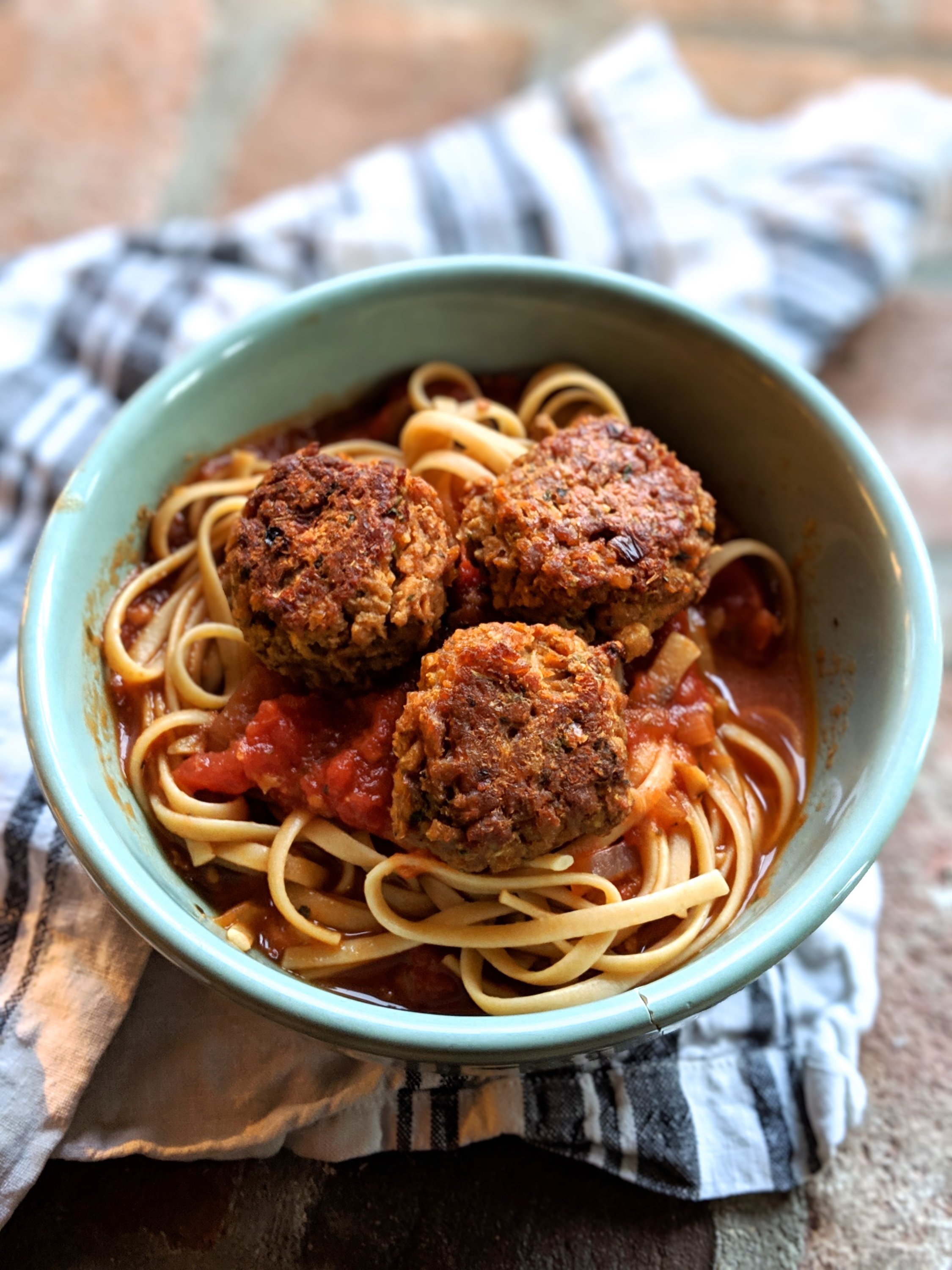 italian TVP meatballs recipe healthy homemade textured vegetable protein meatballs vegan gluten free spicy homemade for pasta or meatball subs vegetarian meatless