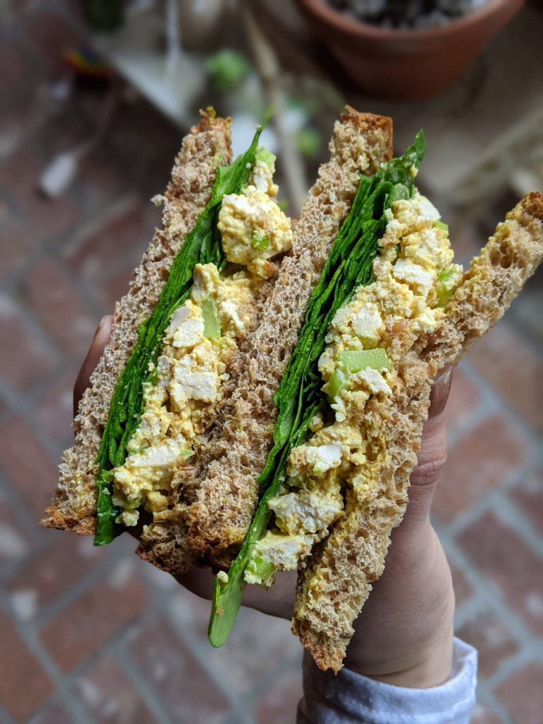 Tofu ‘Egg’ Salad Sandwich (Vegan, Gluten Free, Dairy Free)