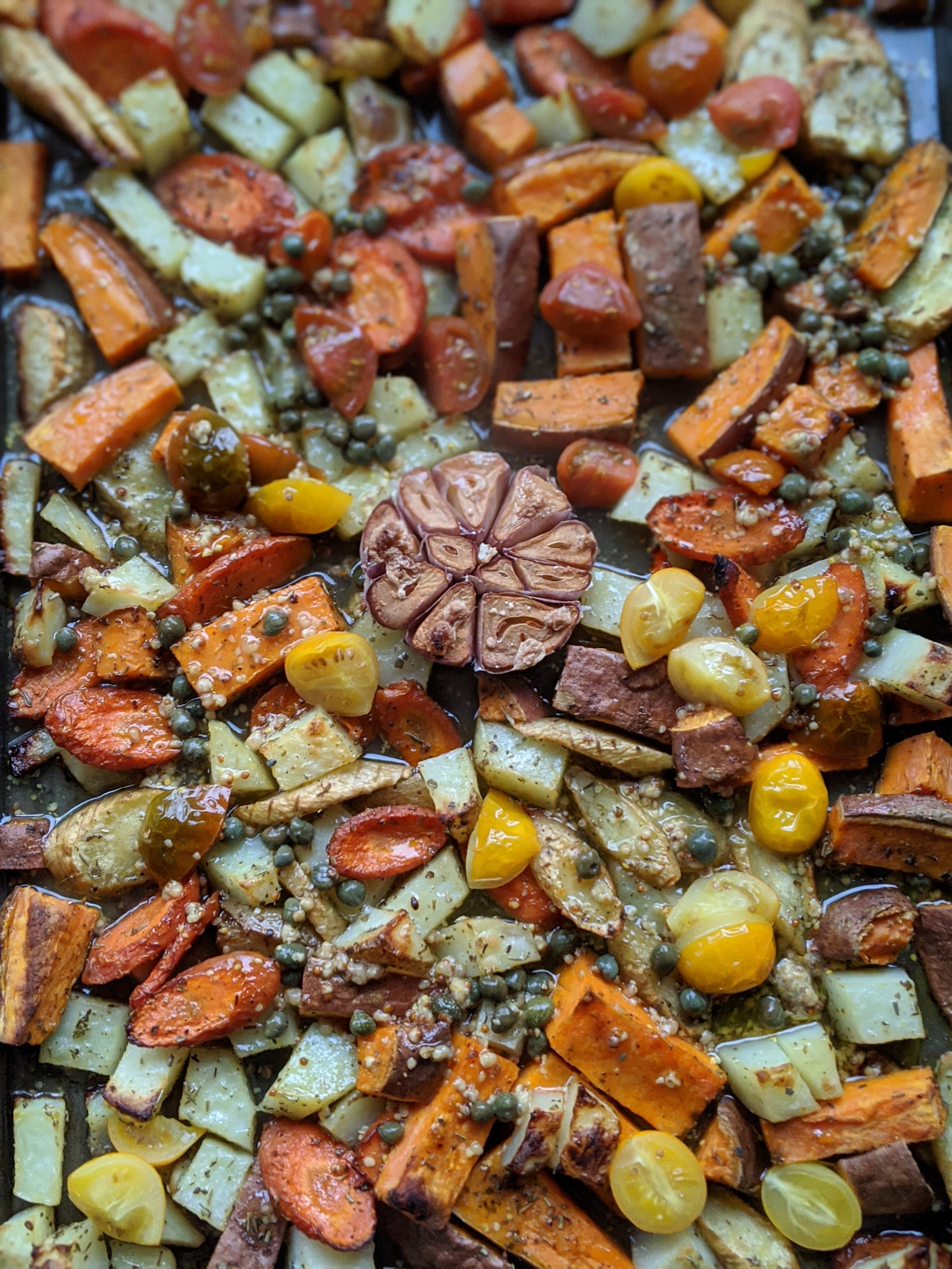 roasted root carrots, potatoes, roots pantry staples dressing healthy vegan gluten free recipes