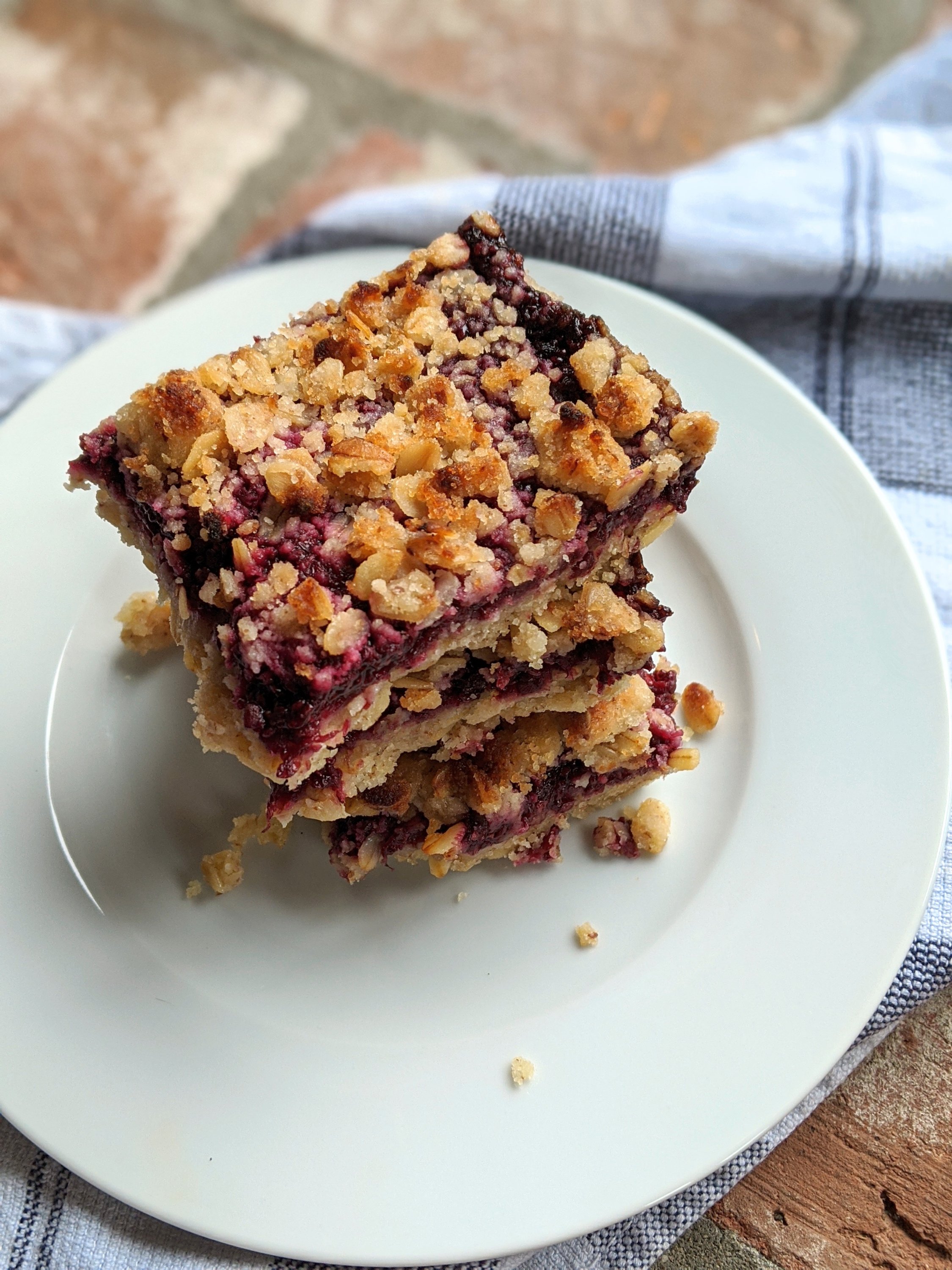 vegan gluten free blackberry oat bars