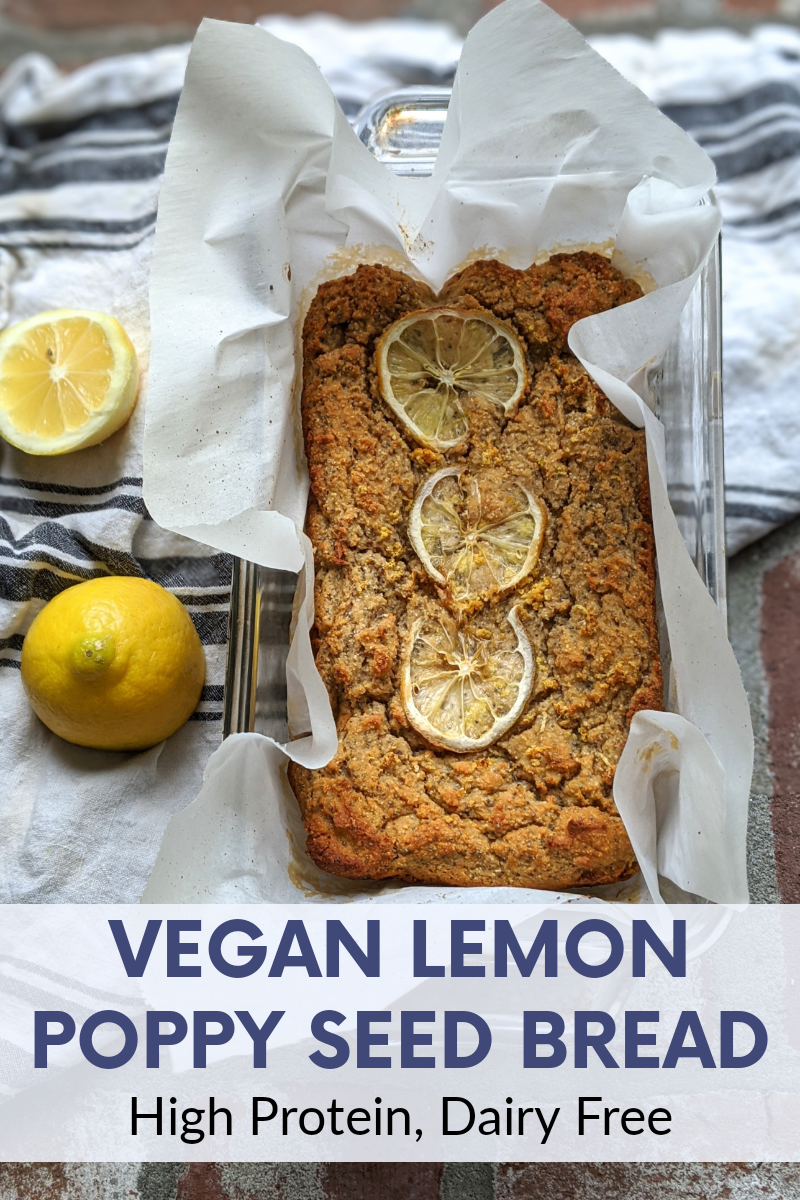vegan lemon poppy seed loaf recipe plant based dairy free high protein