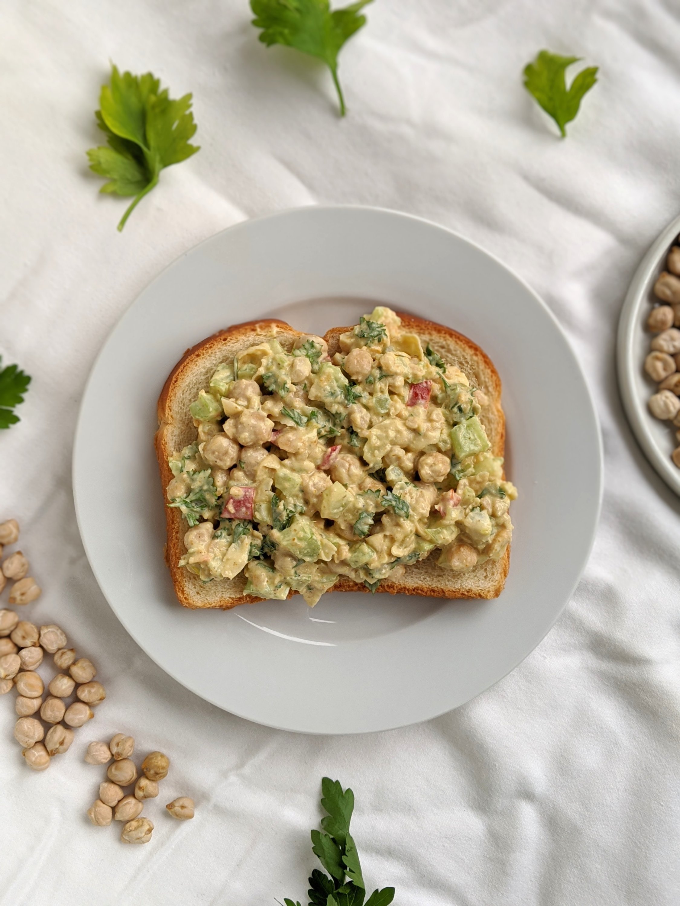 tahini chickpea salad sandwich healthy chickpea tahini salad recipe gluten free vegan vegetarian chickpea sandwiches