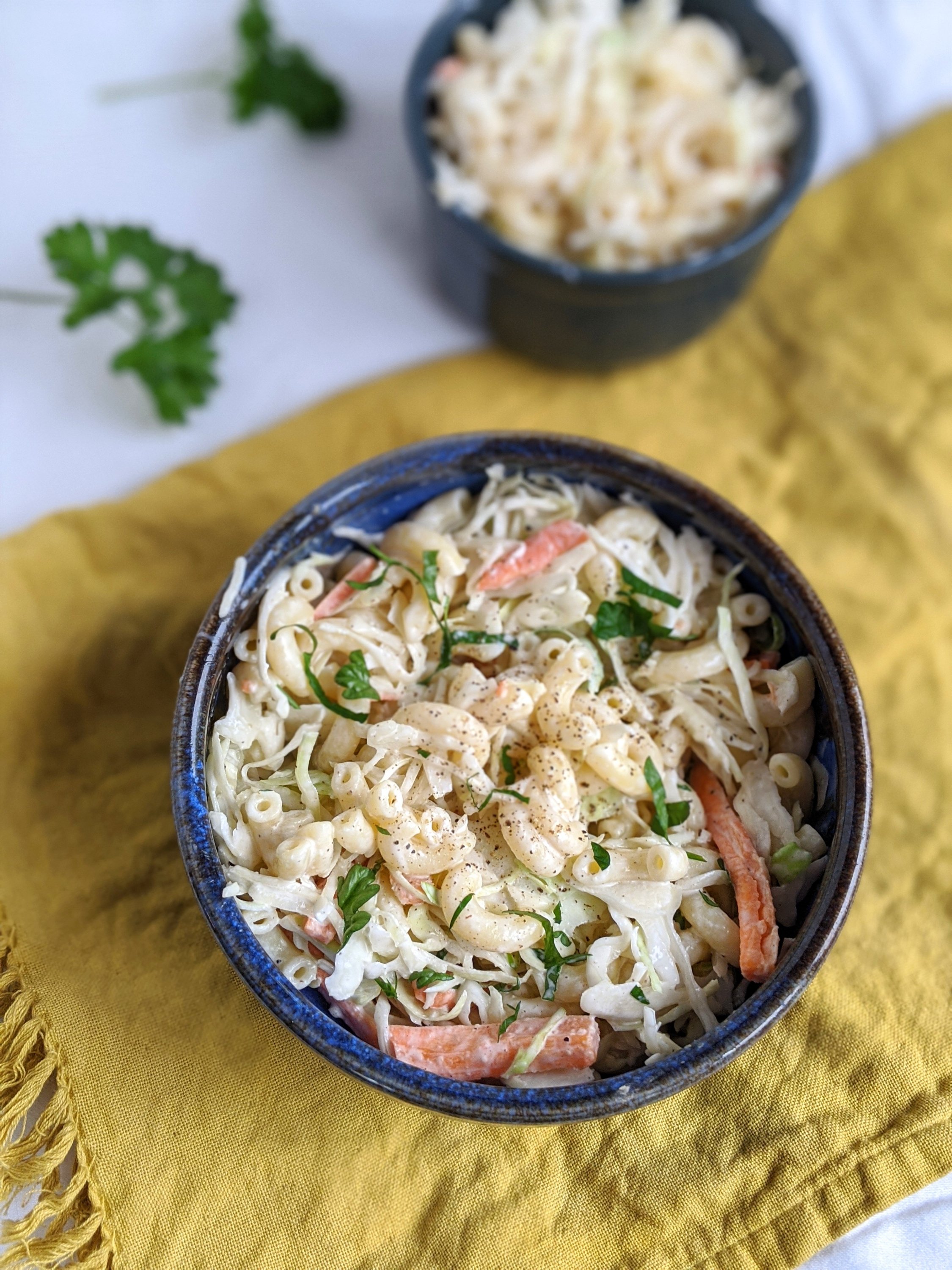 noodle coleslaw salad with carrots parsley and cabbage recipe macaroni coleslaw ideas