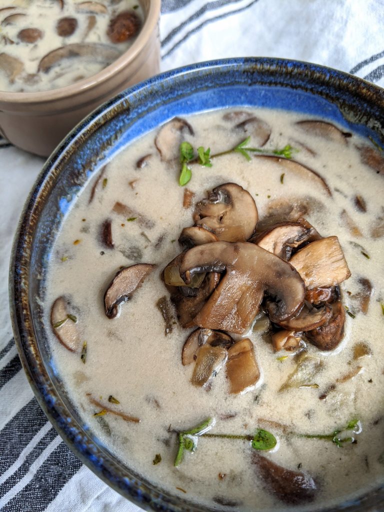 Coconut Milk Cream of Mushroom Soup (Vegan, Gluten Free, Dairy Free)