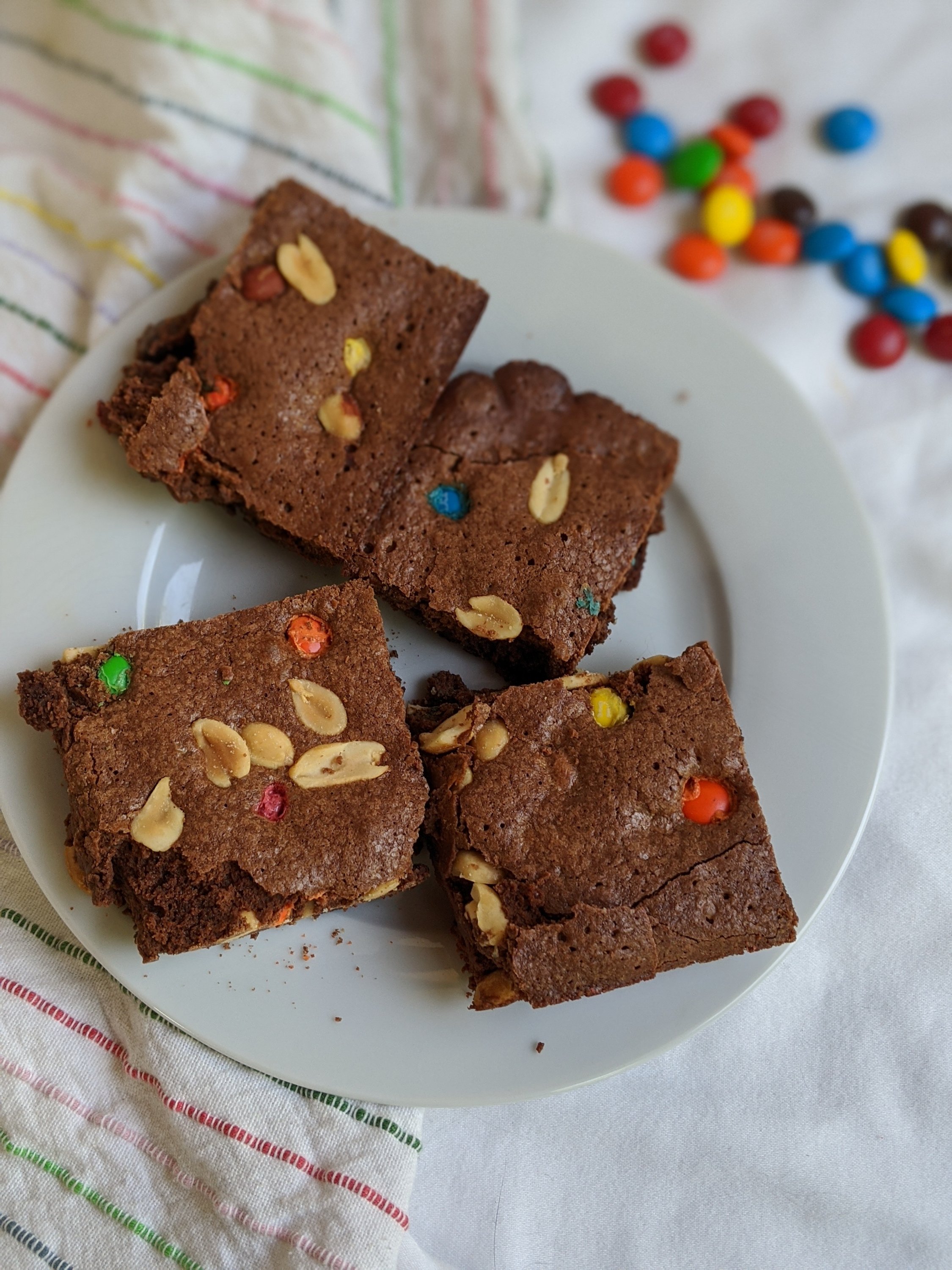 rainbow m&m brownies recipe can i use M&Ms instead of chocolate chips