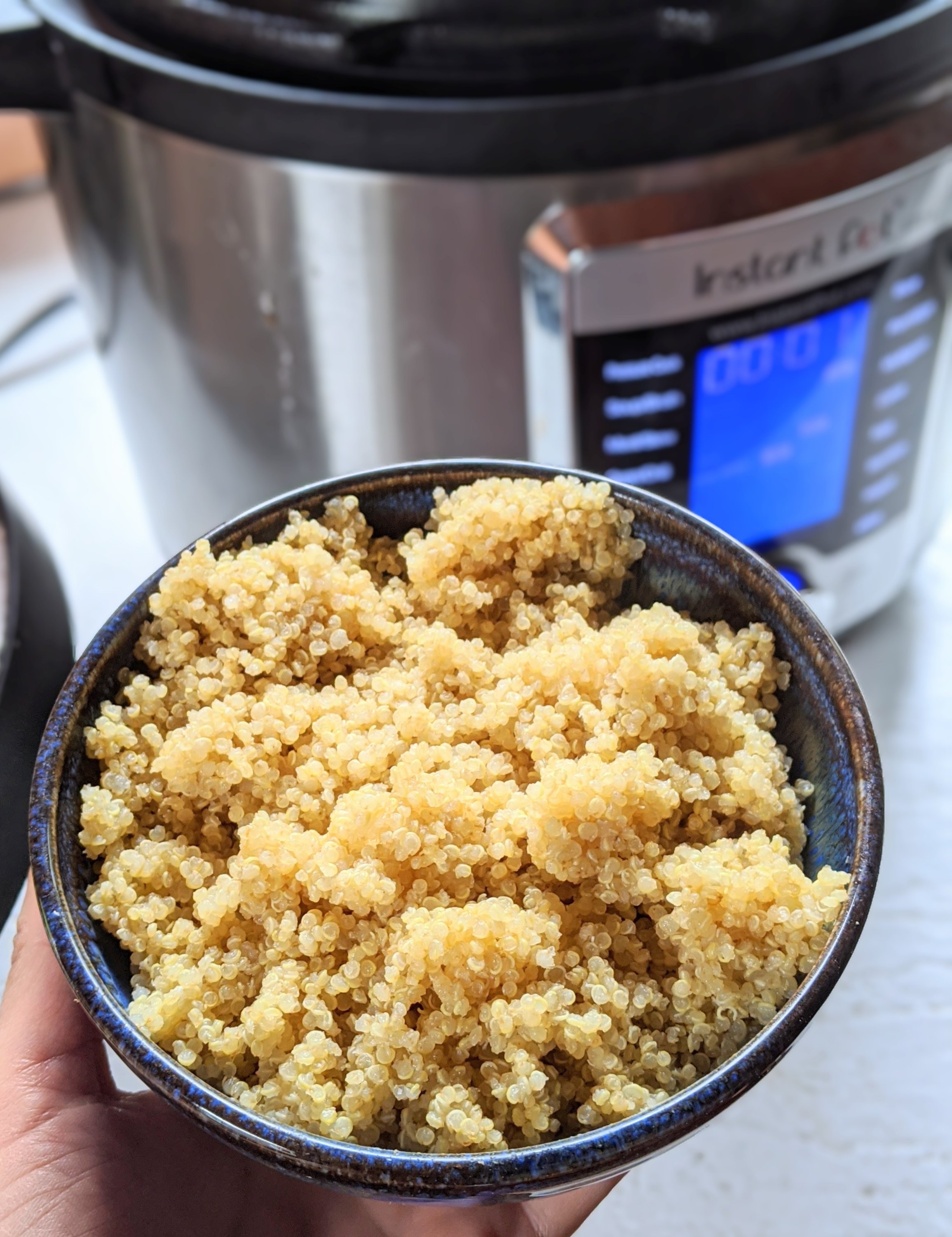 quinoa instant pot pressure cooked quinoa recipe with just water and white quinoa or red or brown multi colored