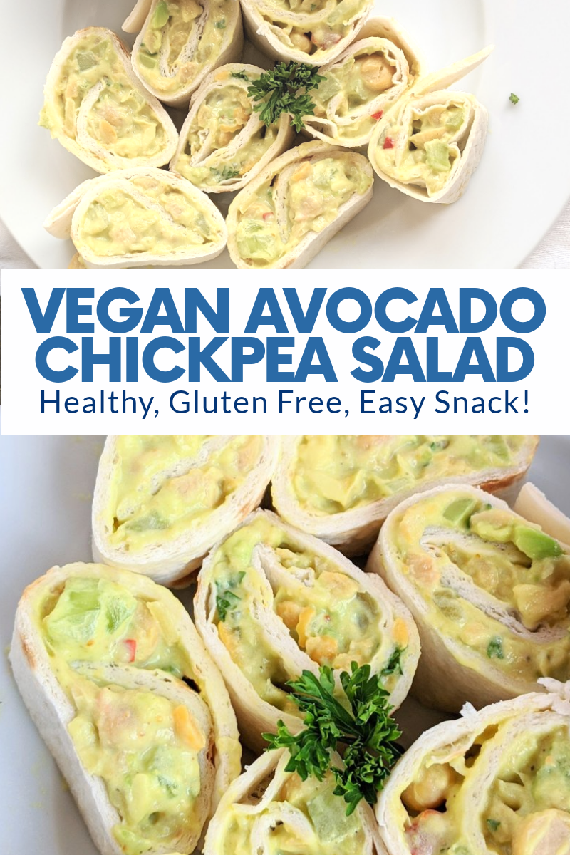avocado chickpea salad recipe with garbanzo beans healthy fats high protein lunch ideas wraps and sandwiches