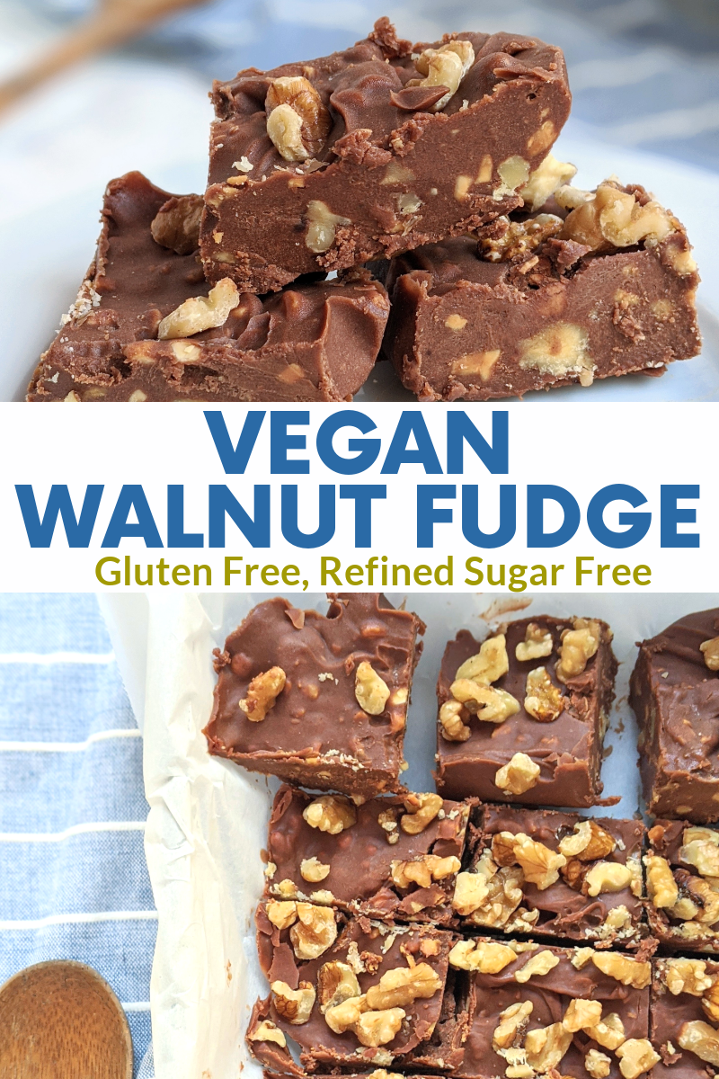 vegan walnut fudge recipe healthy easy no sugar gluten free paleo plant based fudge with walnuts