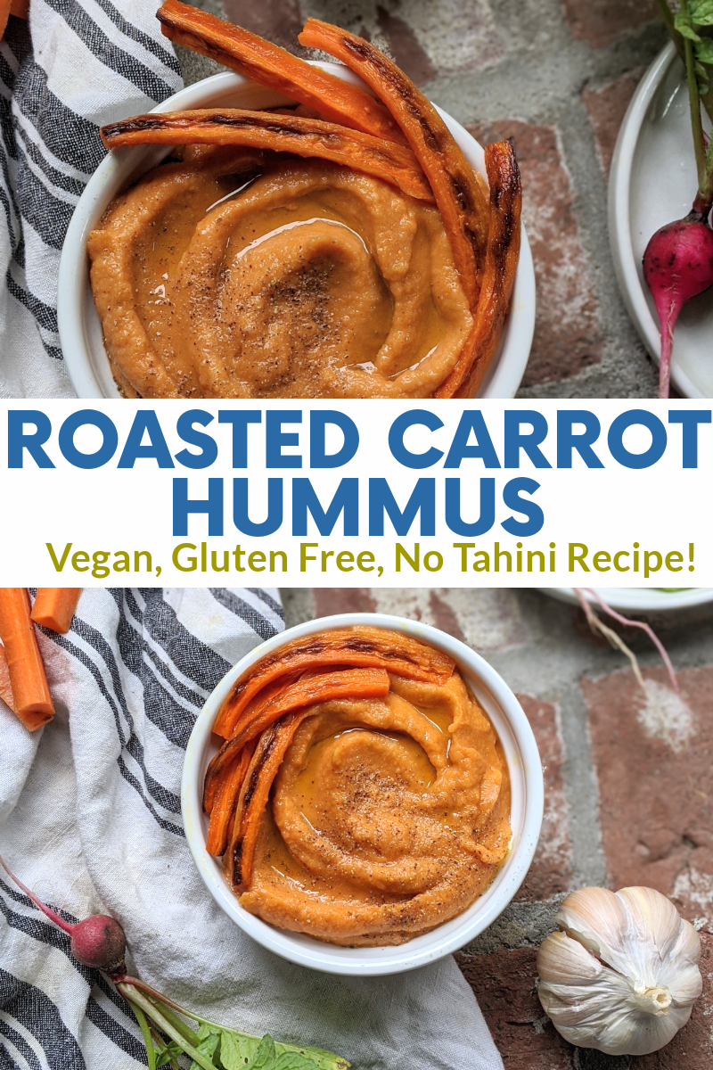 vegan roasted carrot hummus recipe hummous hommos with carrots healthy garden vegetable savory sweet smoky humous