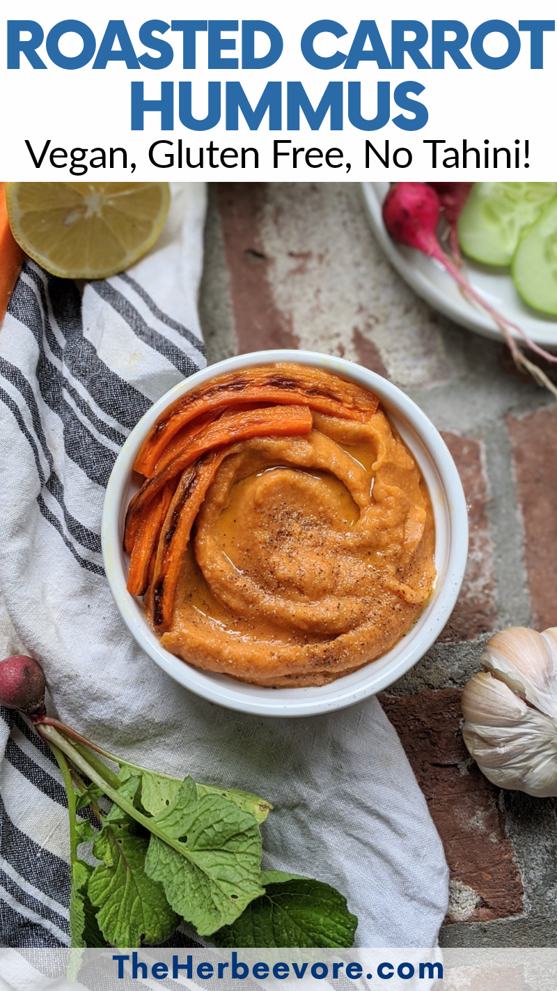roasted carrot hummous without tahini recipe vegan gluten free dip appetizers healthy vegan side dishes snacks and entertaining foods to bring to a party recipe
