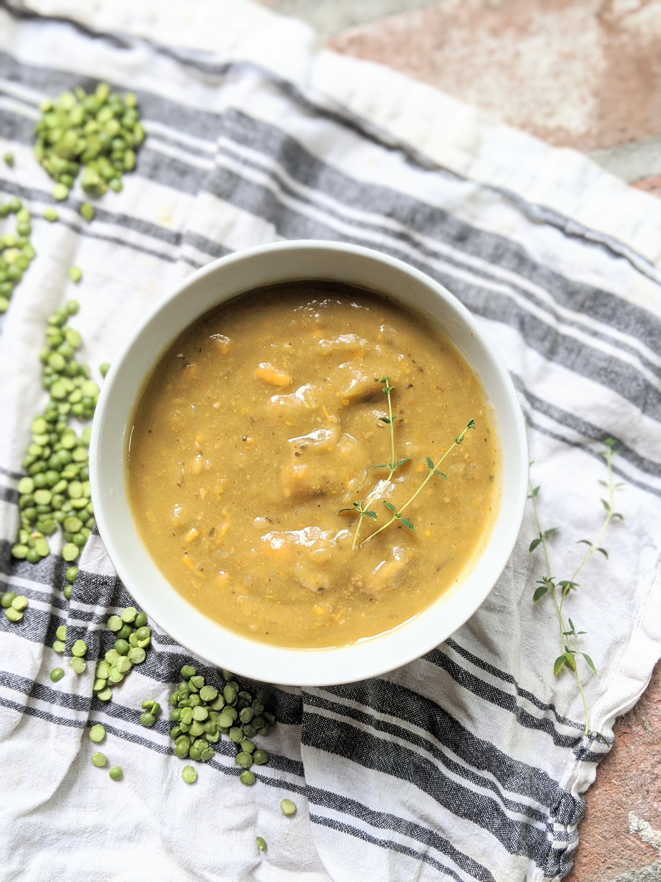 whole30 split pea soup recipe healthy vegan gluten free sweet potatoes instant pot pressure cooker slow cooker crock pot