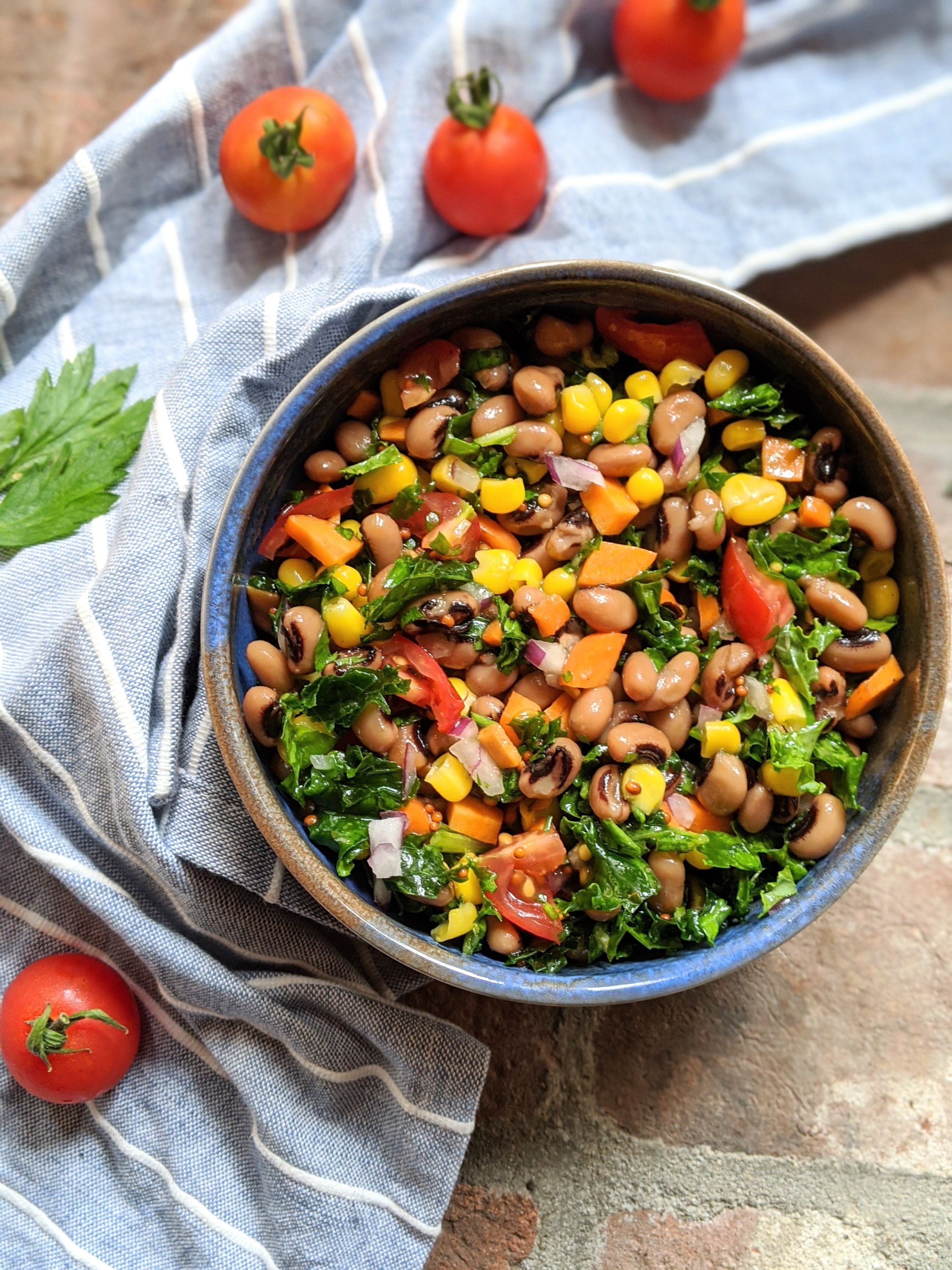 garden chopped salad with black eyed peas vegan vegetarian gluten free summer produce salad healthy recipes for summer parties southern salad recipes