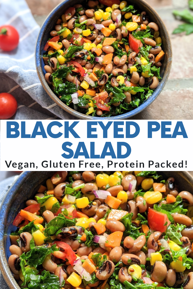 black eyed pea salad recipe vegan gluten free high protein vegetarian bean salad recipes with kale tomatoes onion and bell pepper carrots and apple cider vinaigrette