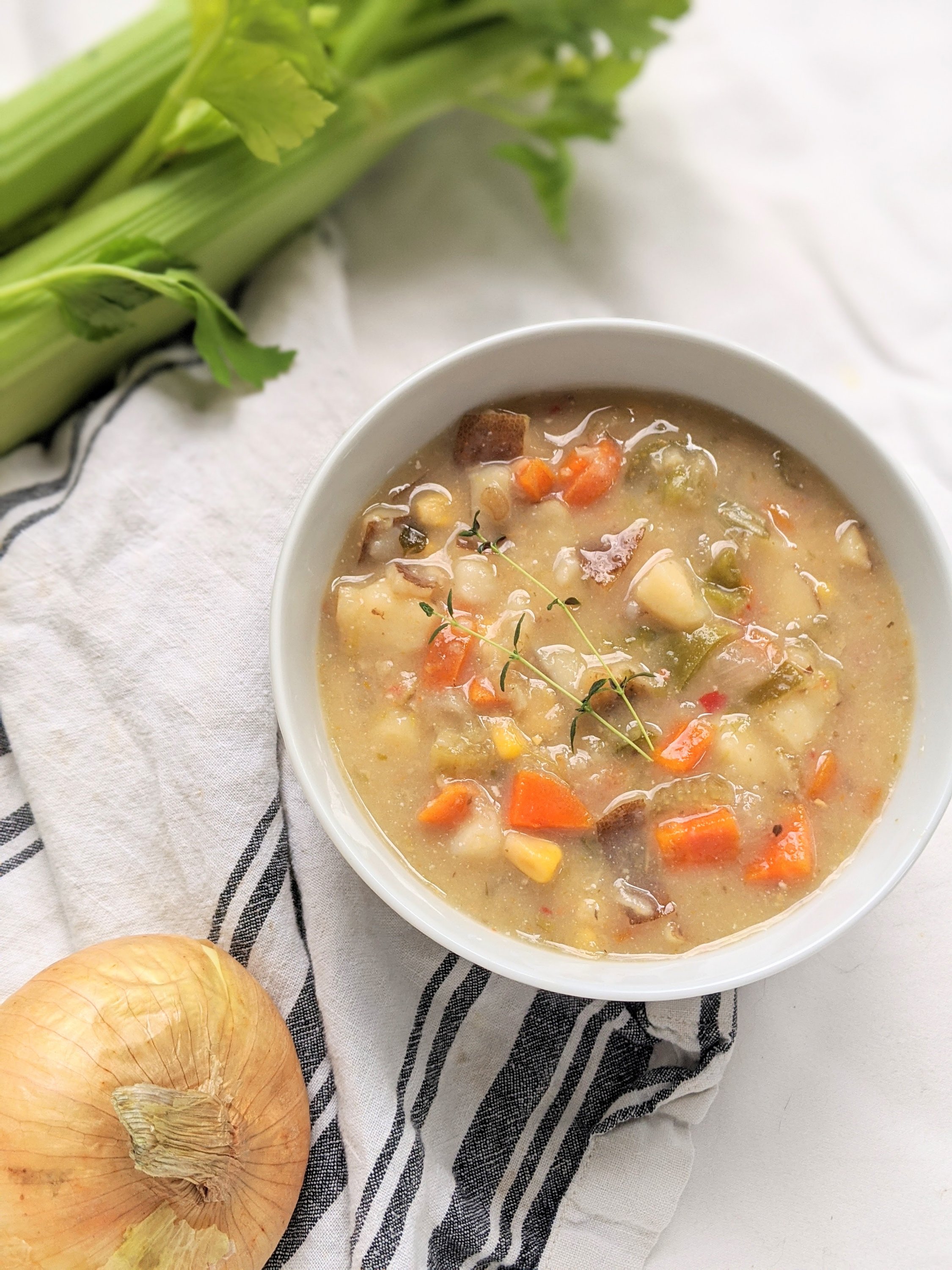 healthy potato soup recipe creamy vegan vegetable soup instant pot slow cooker pressure cooker stove top instructions