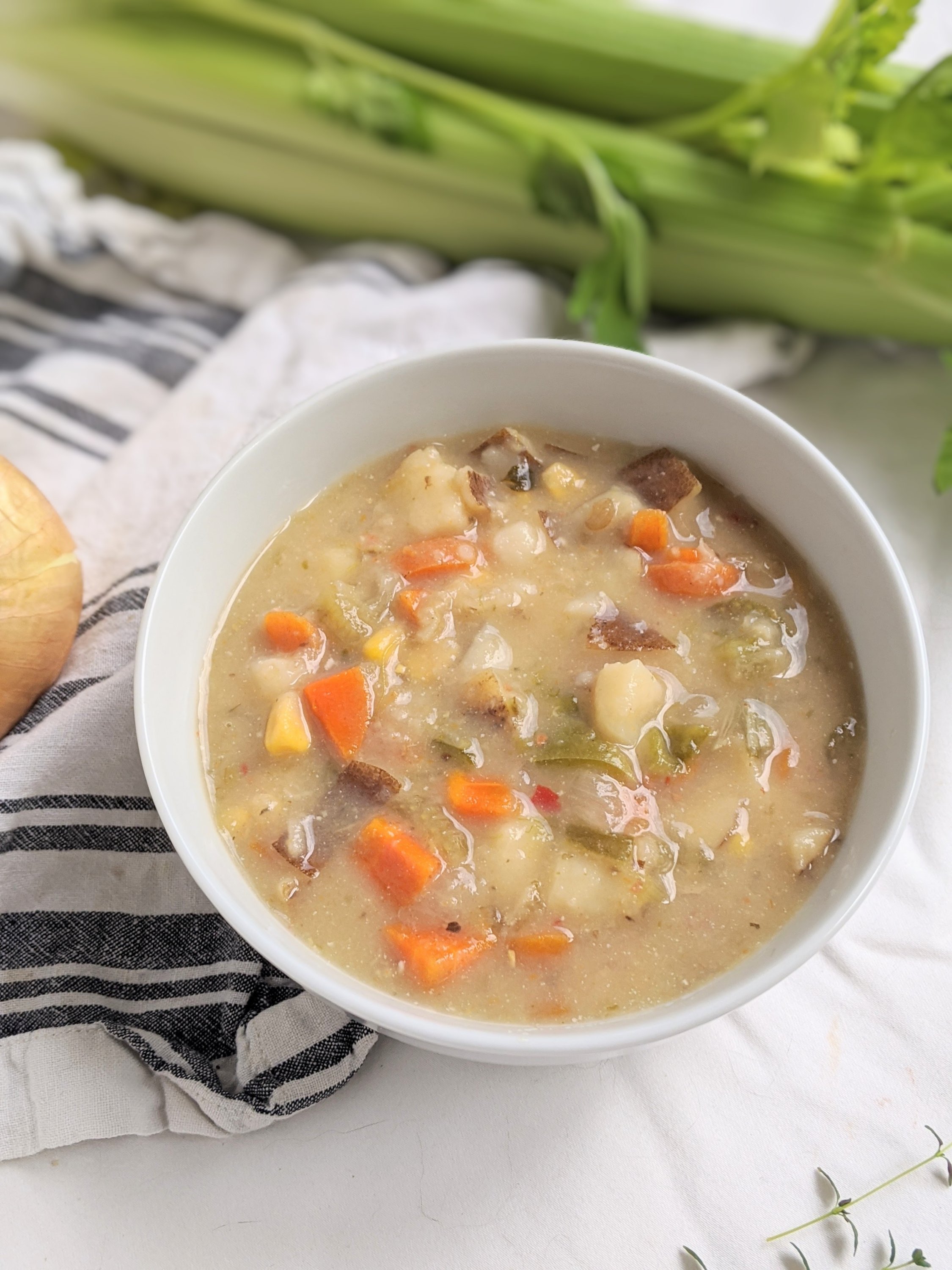 creamy potato chowder recipe healthy gluten free vegetarian meal prep soups instant pot creamy vegan soups
