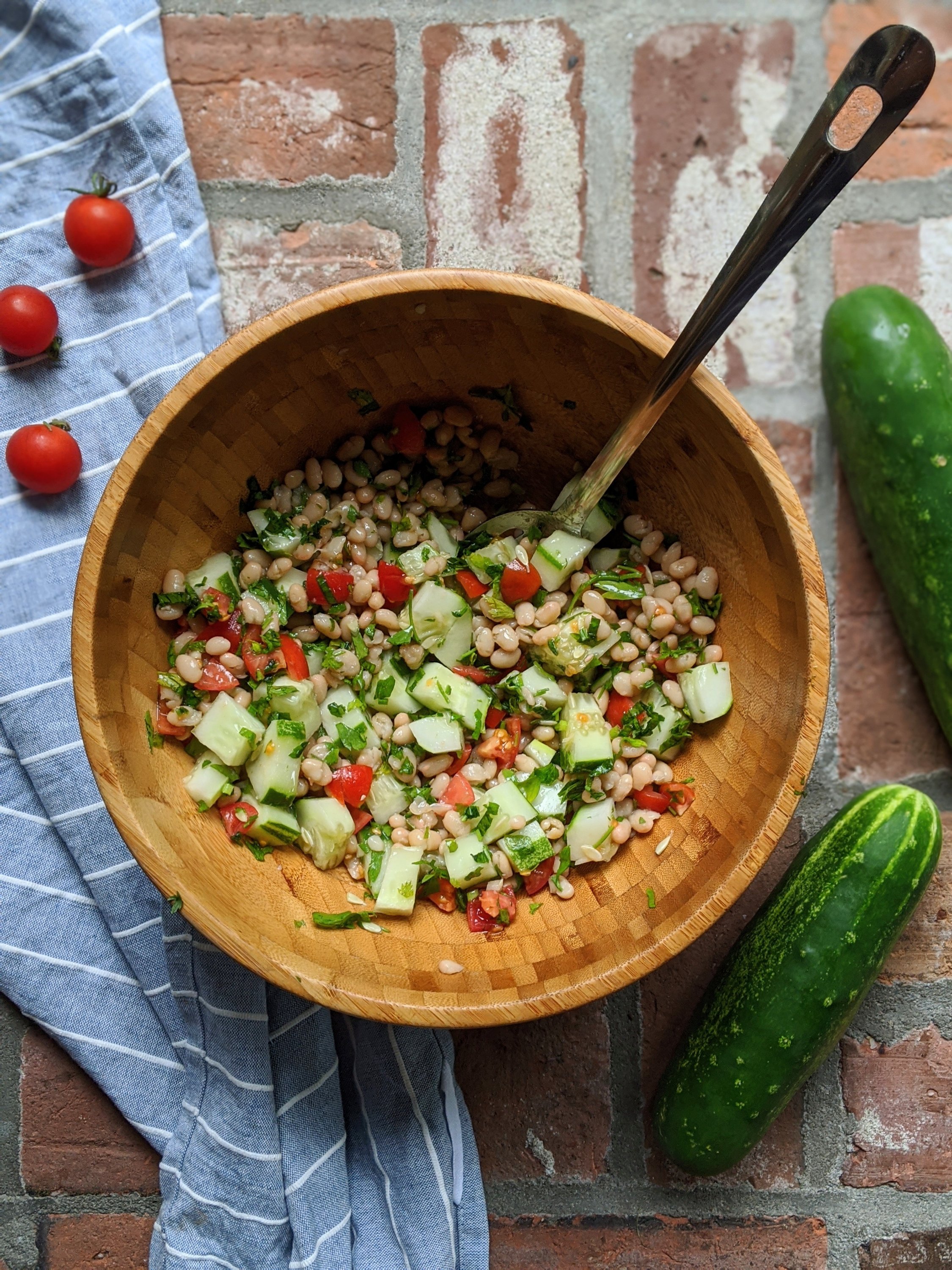 bean and herb salad potluck recipes for summer bbq healthy vegetarian summer side dishes plant based vegan gluten free sides for summer bbq