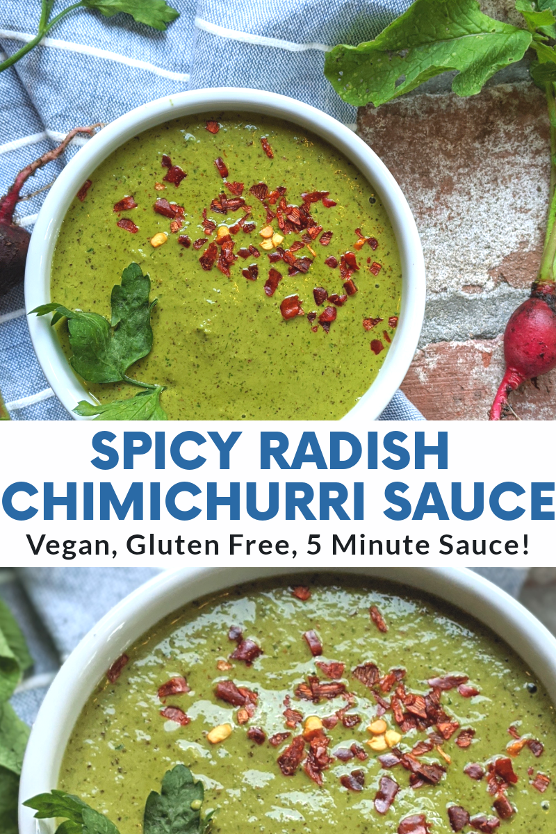 spicy chimichurri sauce vegan gluten free low sodium sauce recipes radish chimmichurri sauces