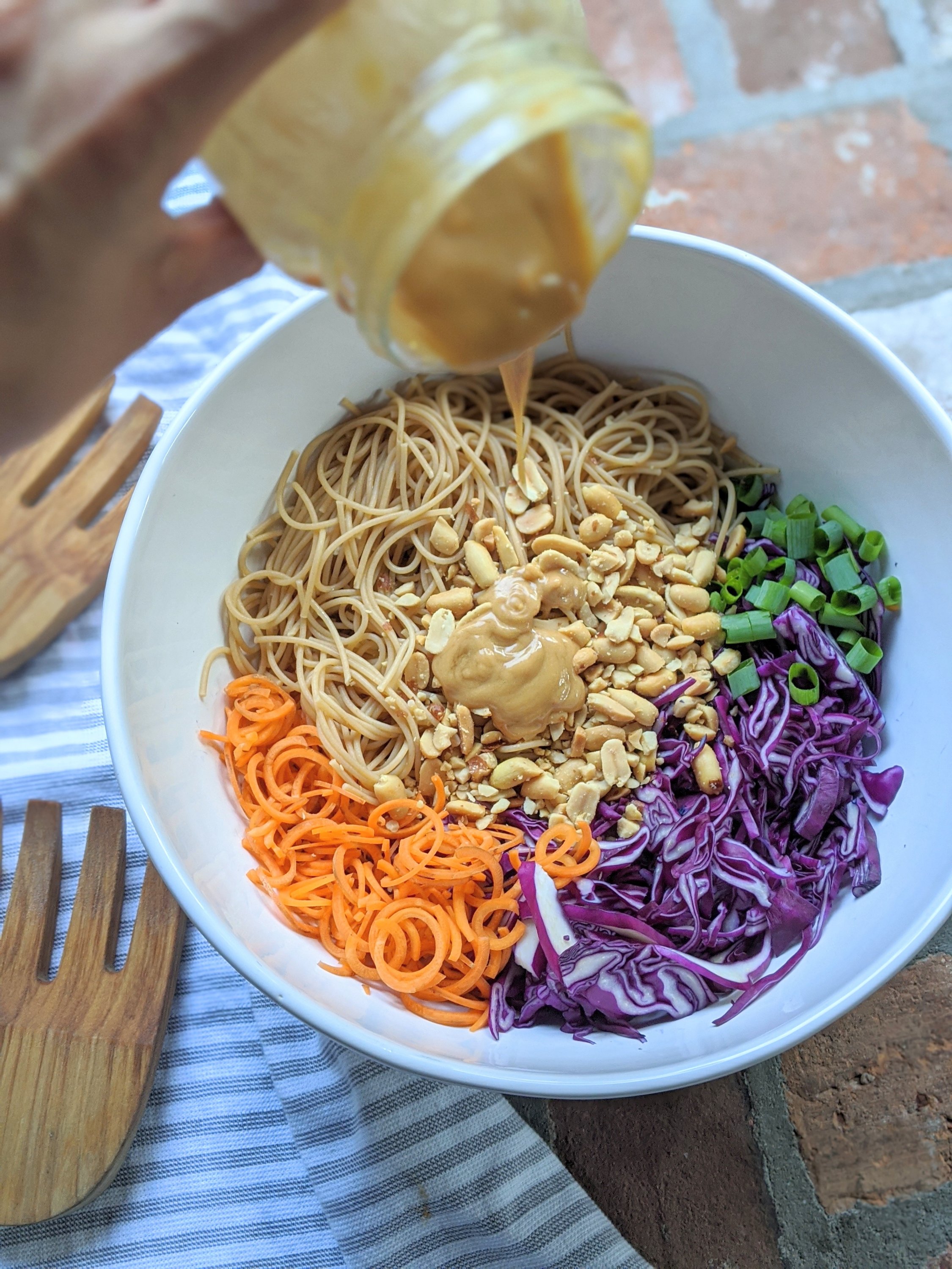 rainbow asian noodle salad recipe vegan gluten free veganuary recipes with peanut saucue gluten free asian recipes healthy homemade salads for a party potluch or a crowd