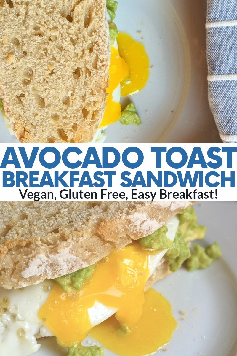 avocado toast breakfast sandwich with avocado recipe healthy vegetarian gluten free dairy free helathy option for breakfast