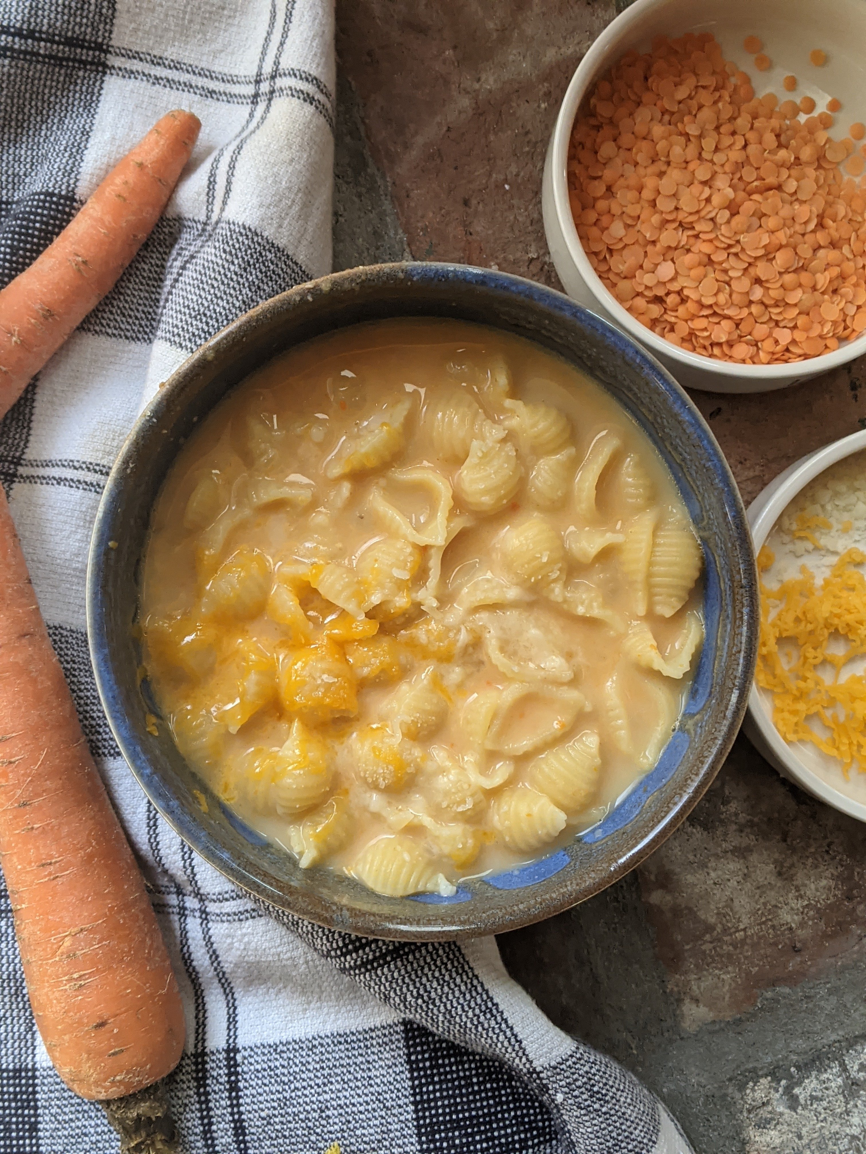macaroni and cheese with red lentils soup recipe healthy vegan option vegetarian gluten free high protein lunches for work school or home