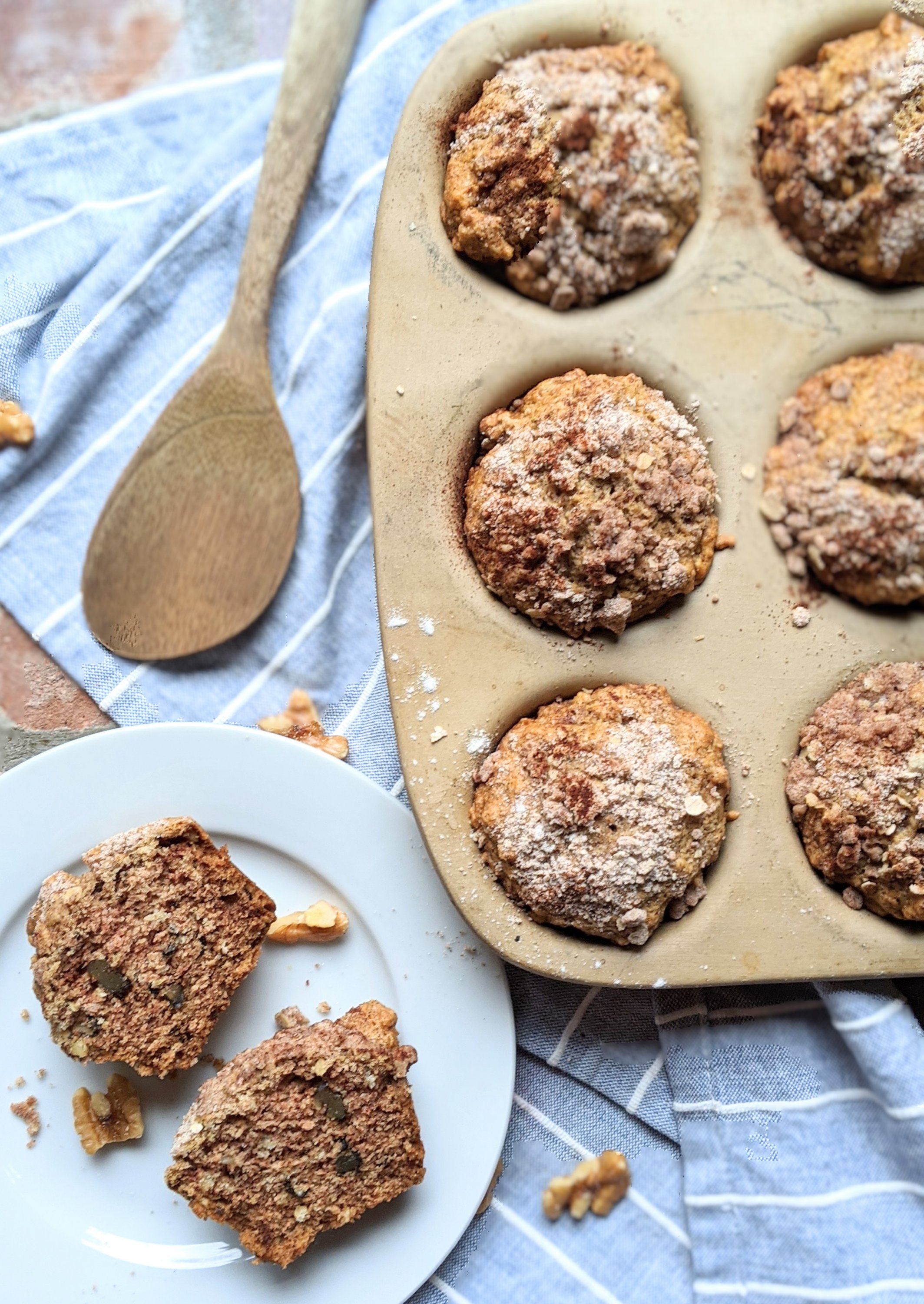 pantry muffins with ingredients in your cupboards apple sauce flour oats healthy dairy free egg free