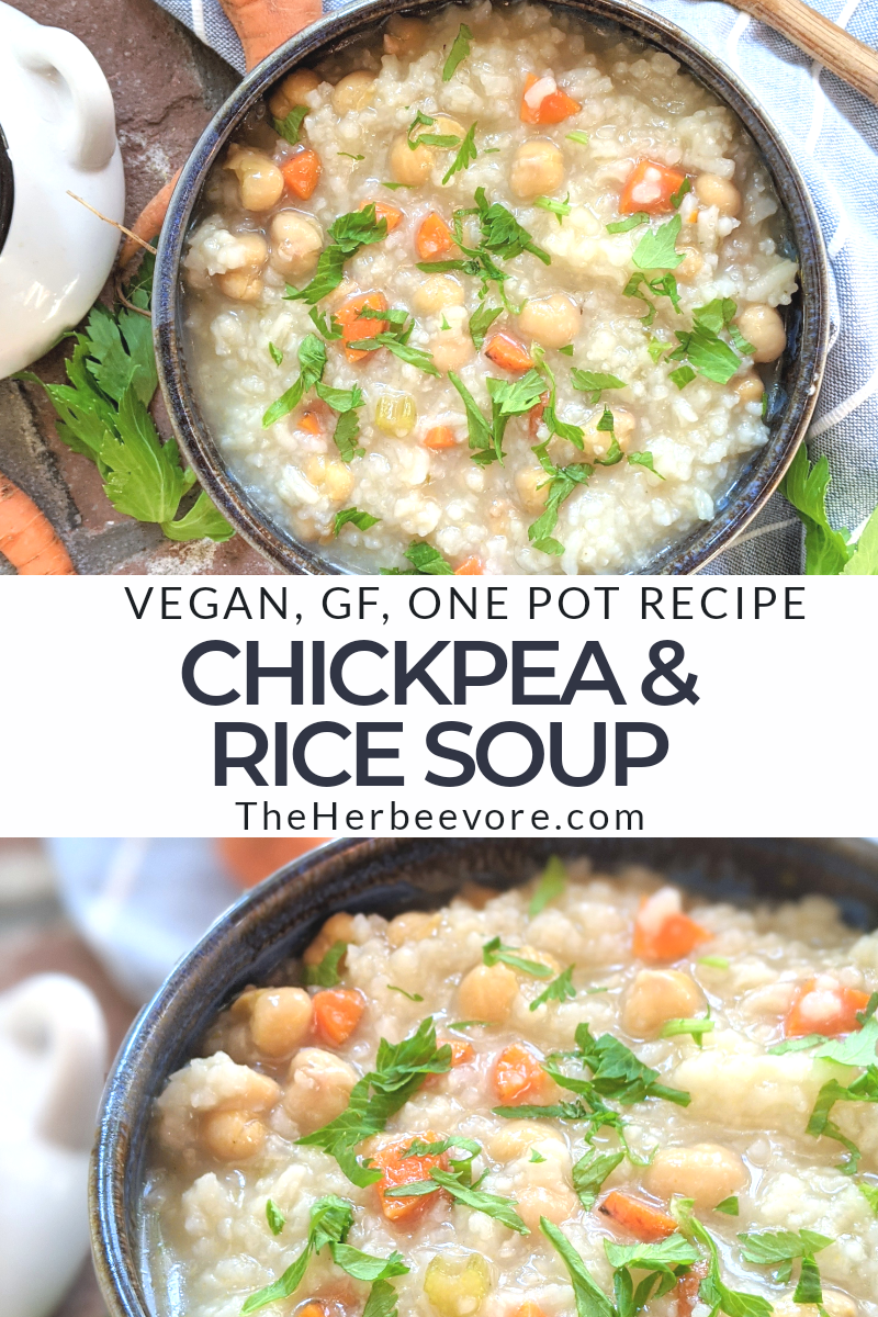 healthy vegan pantry staple soup recipes chickpea and rice soup vegan gluten free easy 30 minute recipe