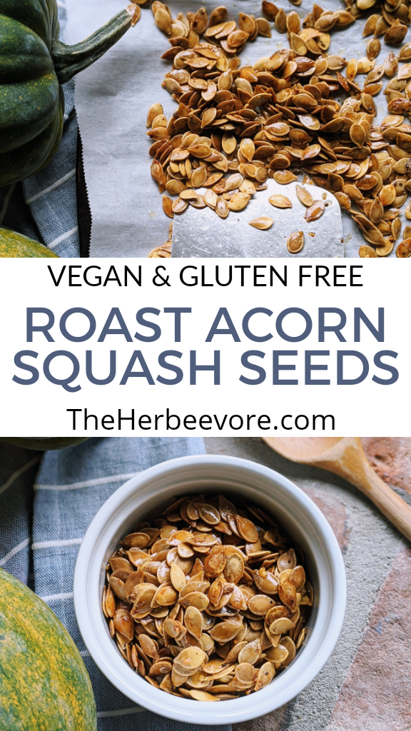 roasted acorn squash seeds recipe healthy vegan gluten free acorn squashes seeds in oven sheet pan snacks