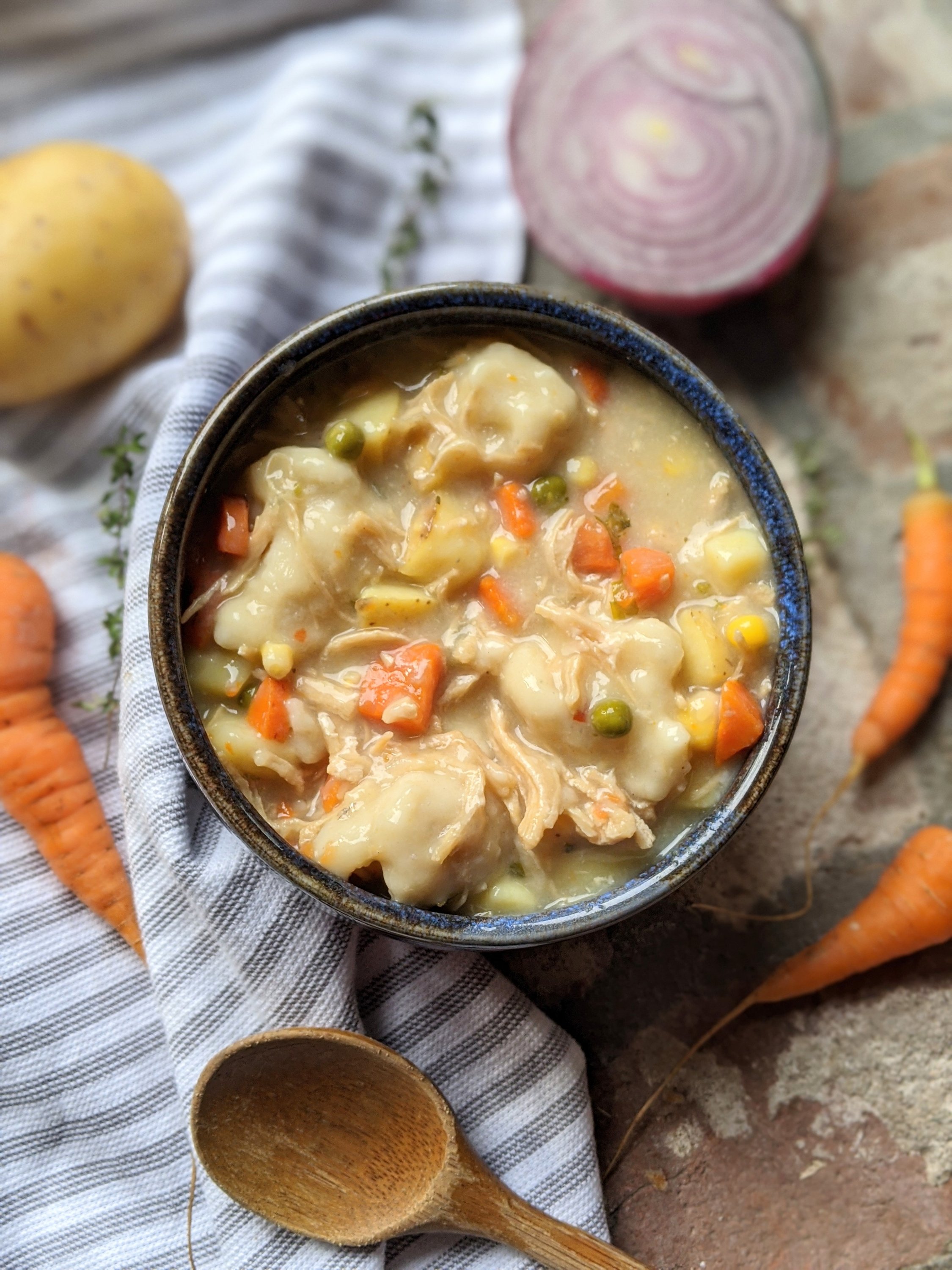 healthy comfort food recipes for fall or winter soups stews chicken and dumplings gluten free dairy free no milk
