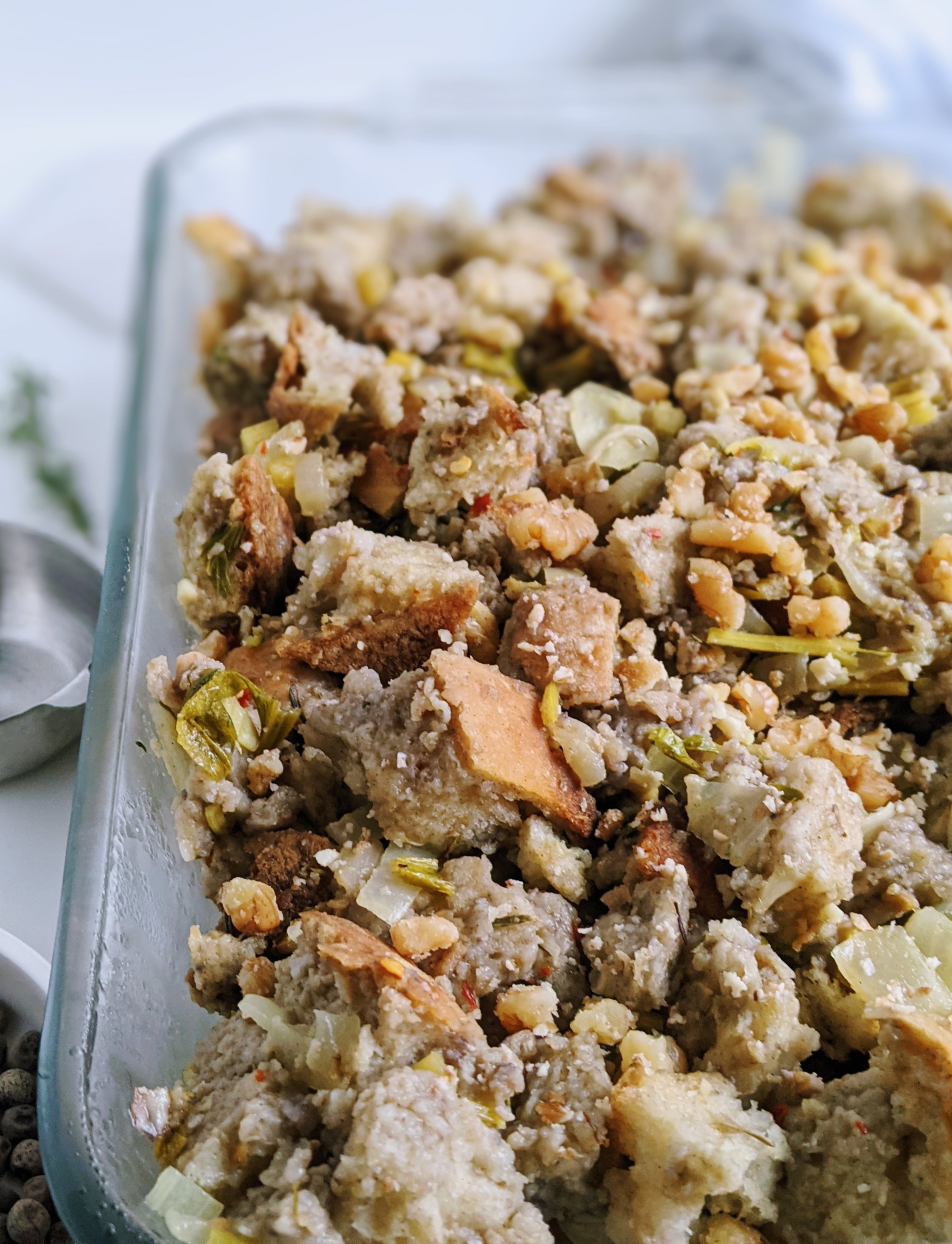 low sodium stuffing recipes with sourdough bread vegan vegetarian meatless plant based sage stuffing