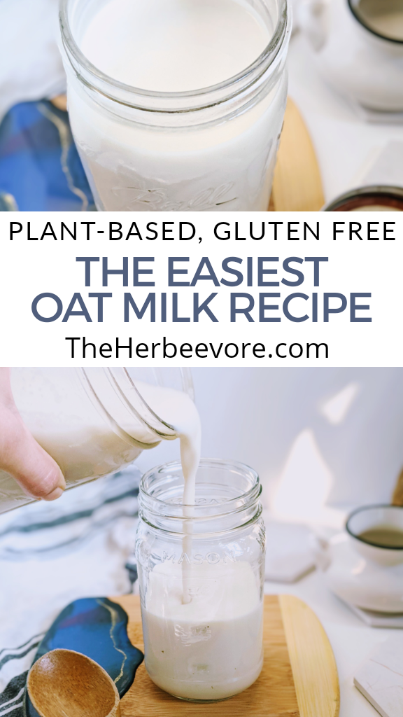 easy oat milk diy homemade recipe vegan gluten free dairy free unflavored oat milk plain