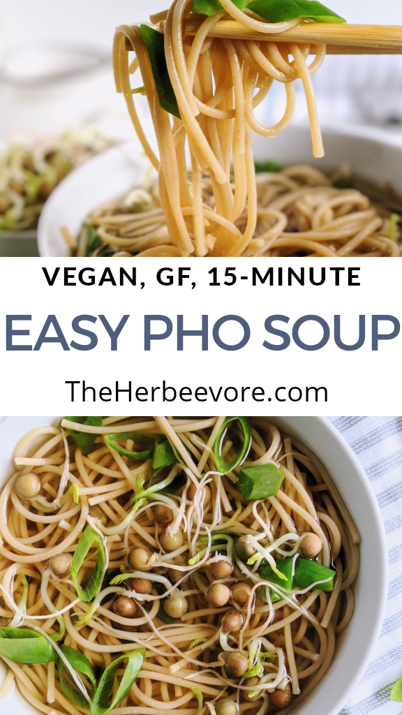 easy pho soup recipe vegan gluten free healthy lite low cal skinny winter soup recipe vietnamese american