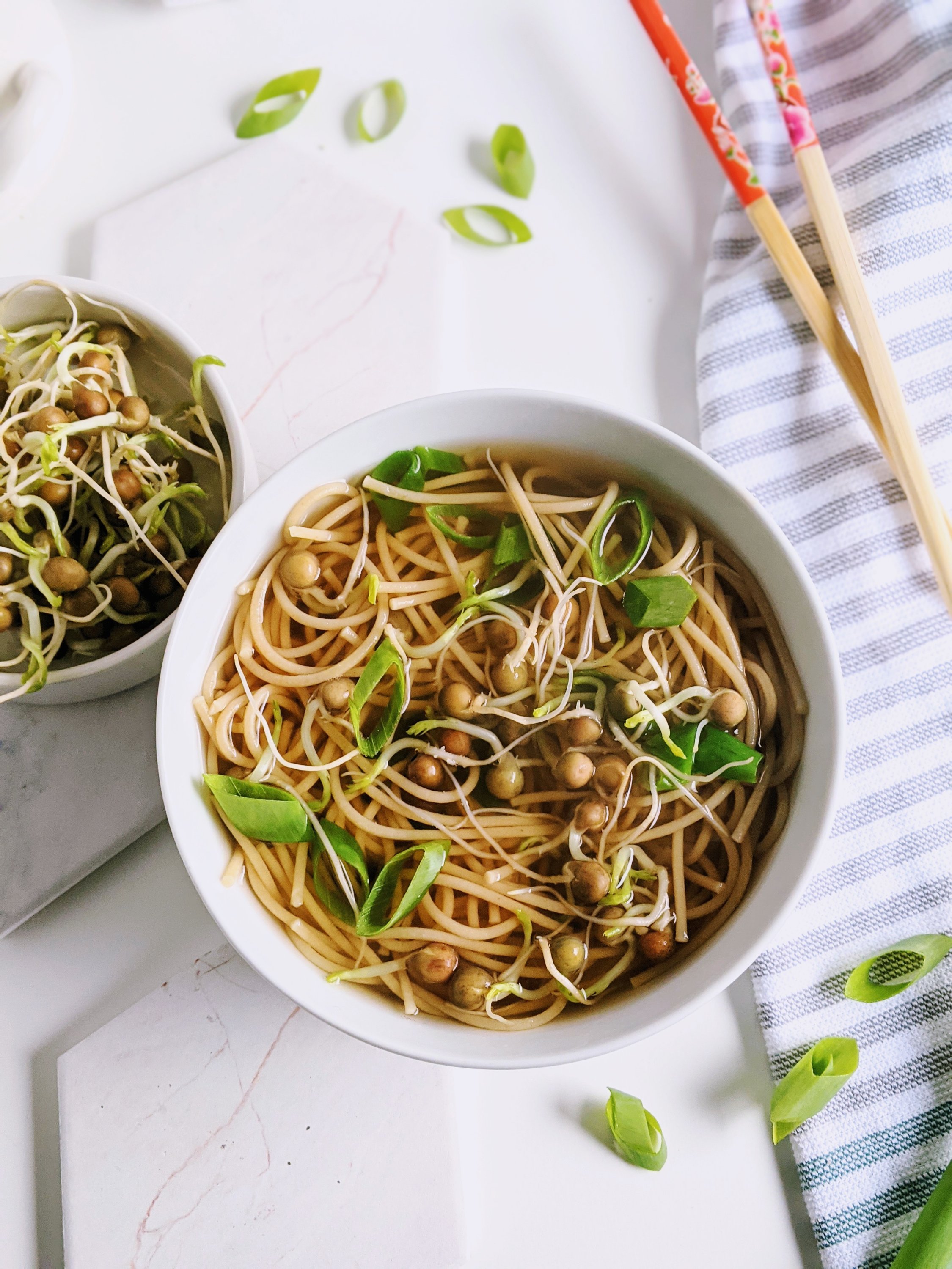 healthy pho soup recipe vegetarian vegan no meat vegetables rice noodles gluten free sriracha tamari or soy sauce