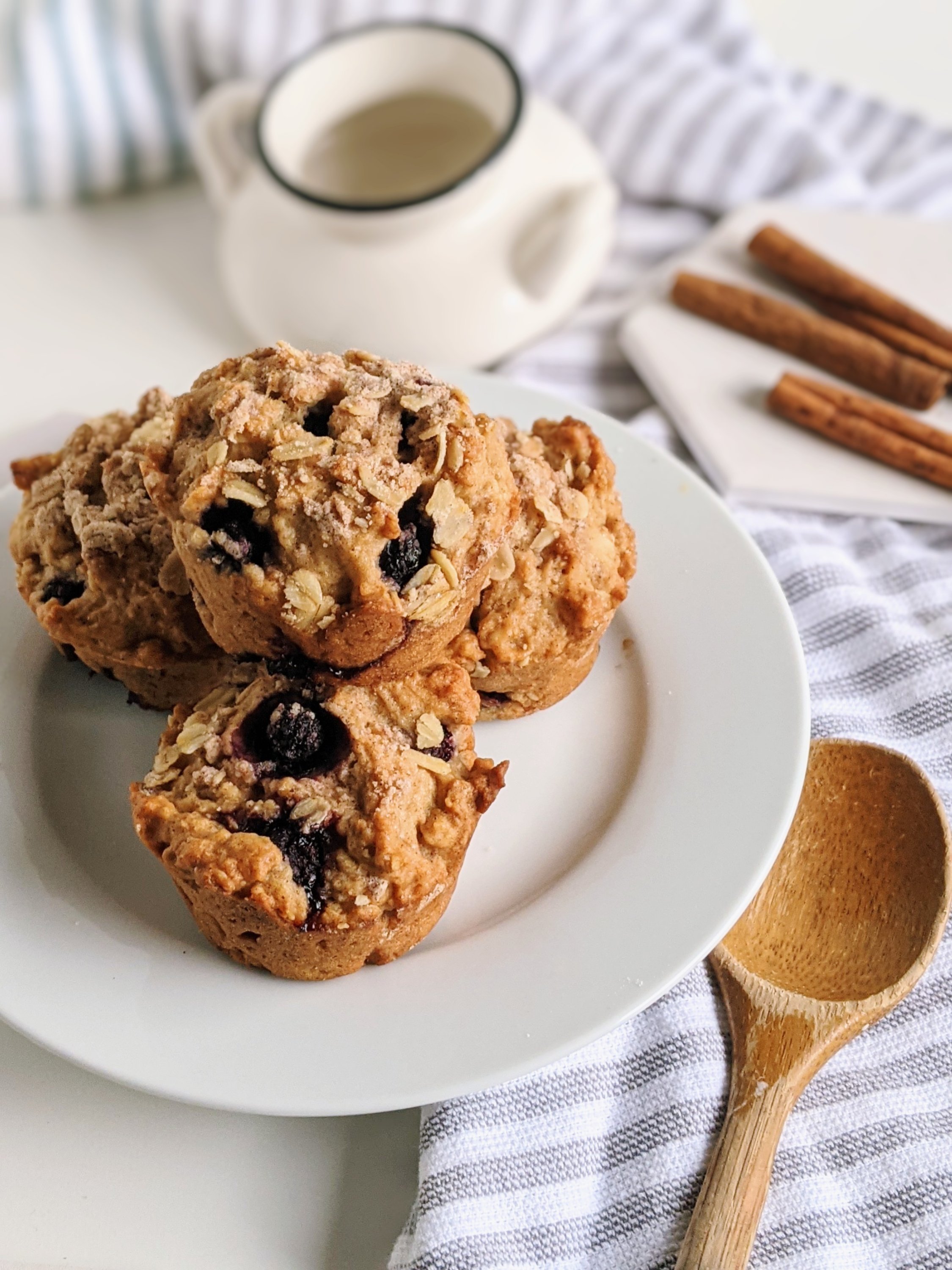 blueberry cinnamon muffins recipe healthy vegan plant based pantry staple breakfast ideas healthy easy homemade brunch recipe
