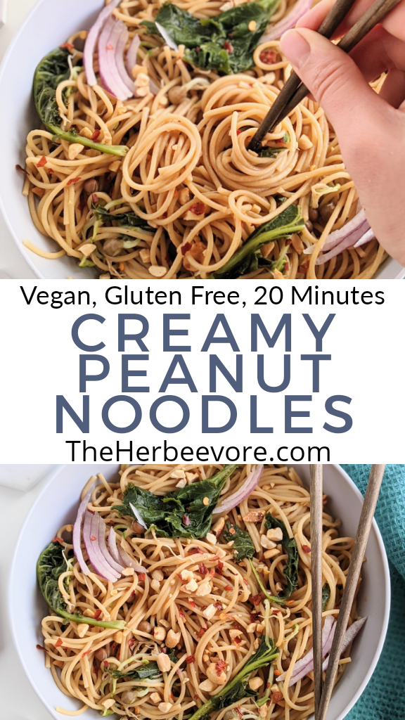 creamy peanut noodles vegan gluten free healthy high protein meal prep lunches or dinners asian insipation thai noodles with peanuts