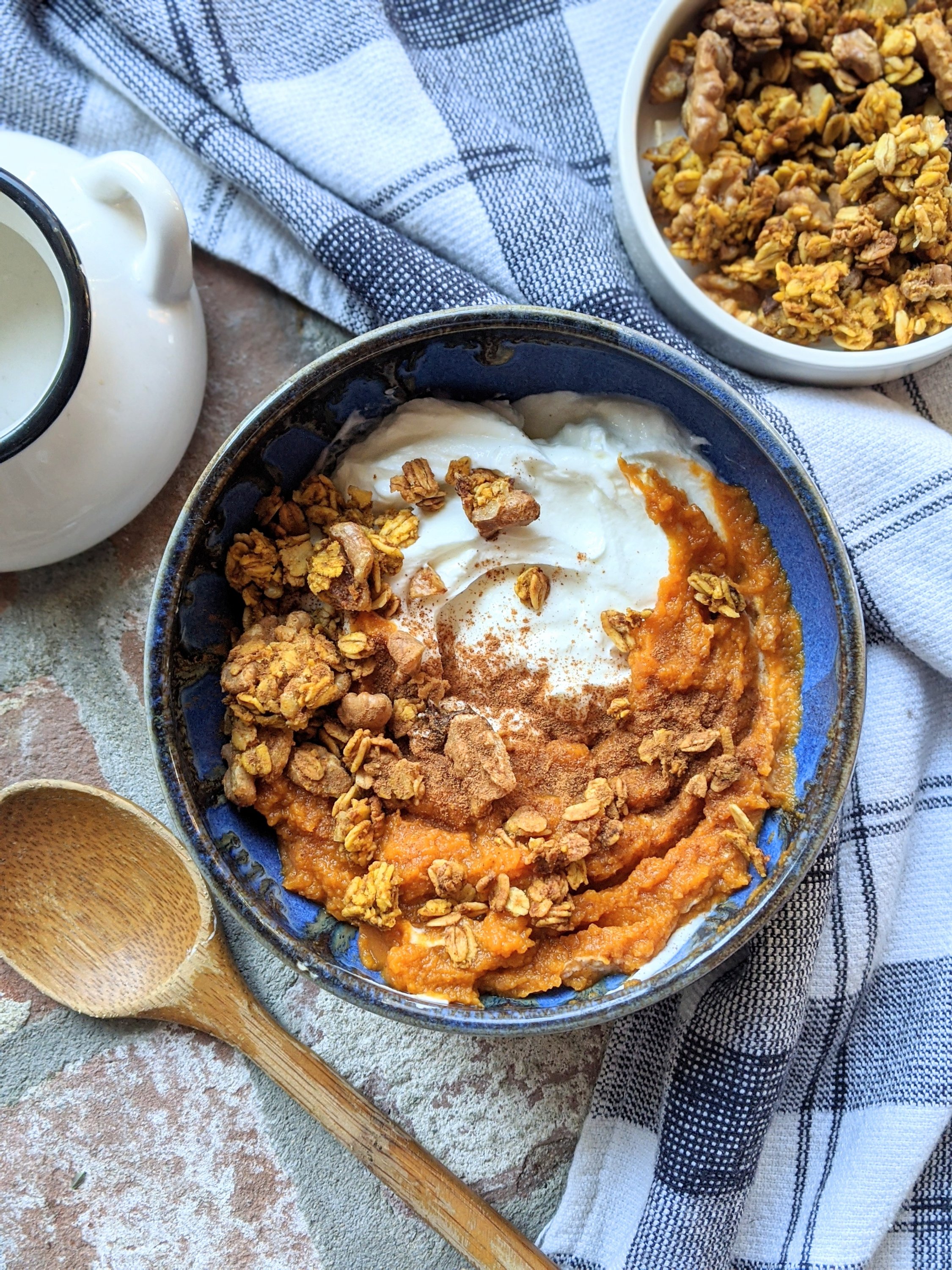 pumpkin yogurt bowl for breakfast brunch parfait easy granola bowls for healthy breakkies recipes veganuary gluten free vegan vegetarian healthy