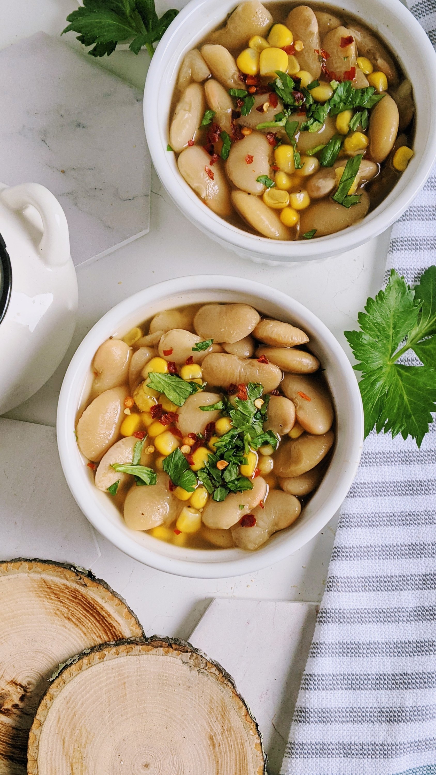healthy vegan vegetarian succotash recipe in the pressure cooker instant pot lima beans corn peppers salt adobo spices gluten free meatless side dishes southern recipes