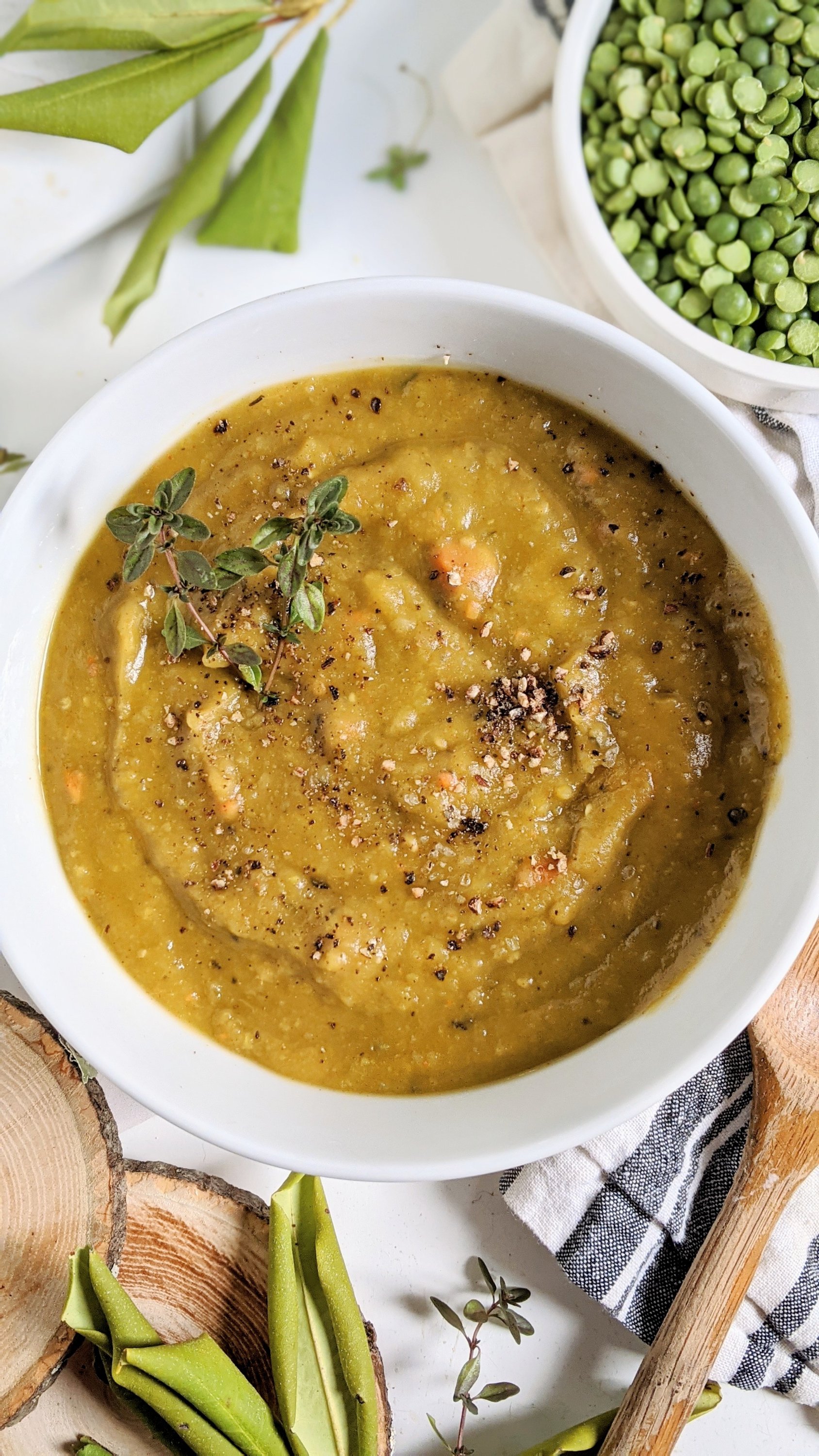 split pea soup with butternut squash vegan gluten free whole30 healthy detox veganuary oil free instant pot pressure cooker slow cooker crock pot stove top