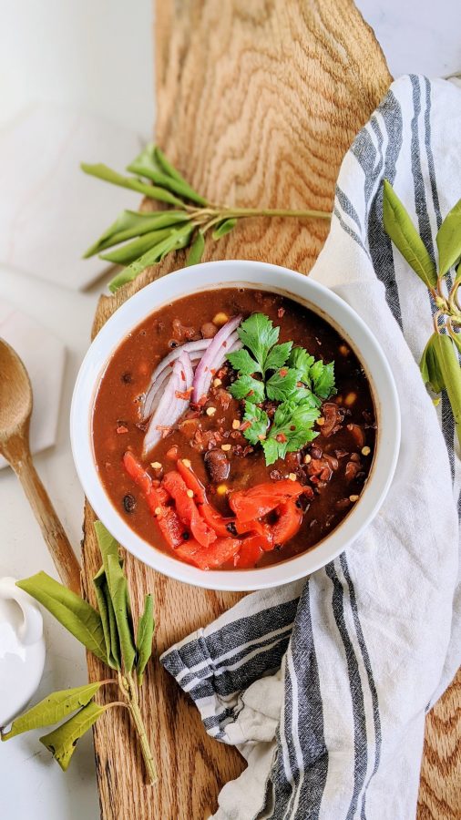 Three Bean Chili Recipe (Vegan, Slow Cooker/Pressure Cooker)