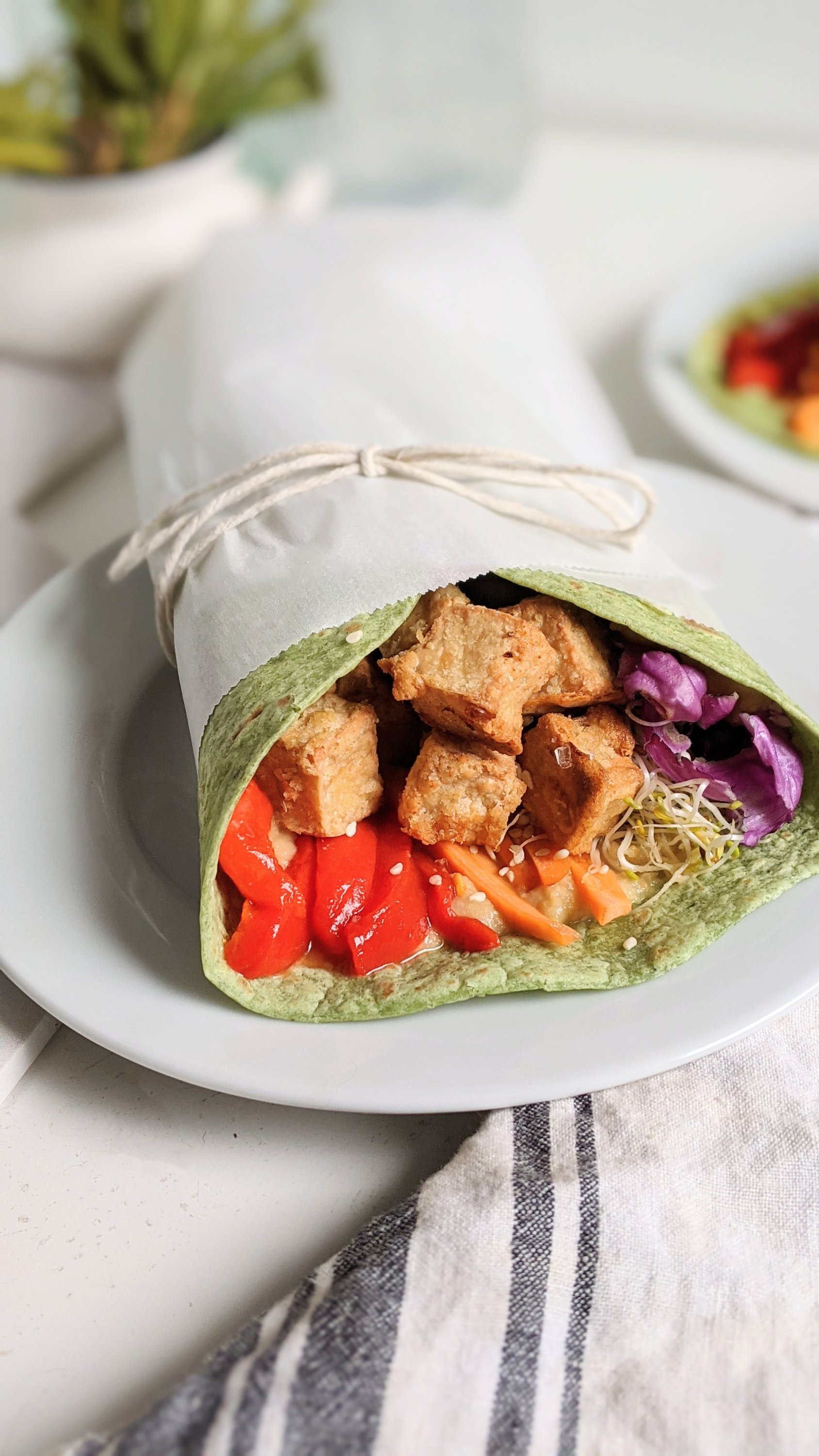 gluten free sandwich wraps high protein vegan wraps sandwiches punches dinners light and filling meal ideas vegetarian plant based healthy gluten free meatless tofu recipes with tahini sesame paste vegetables hummus