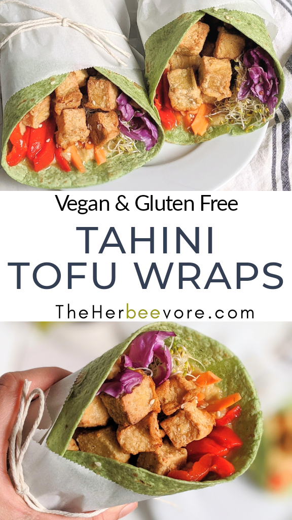 tahini tofu recipe wraps healthy vegan gluten free vegetarian meatless veganuary plant based high protein nasoya tofu organic healthy choices for lunch or dinner 