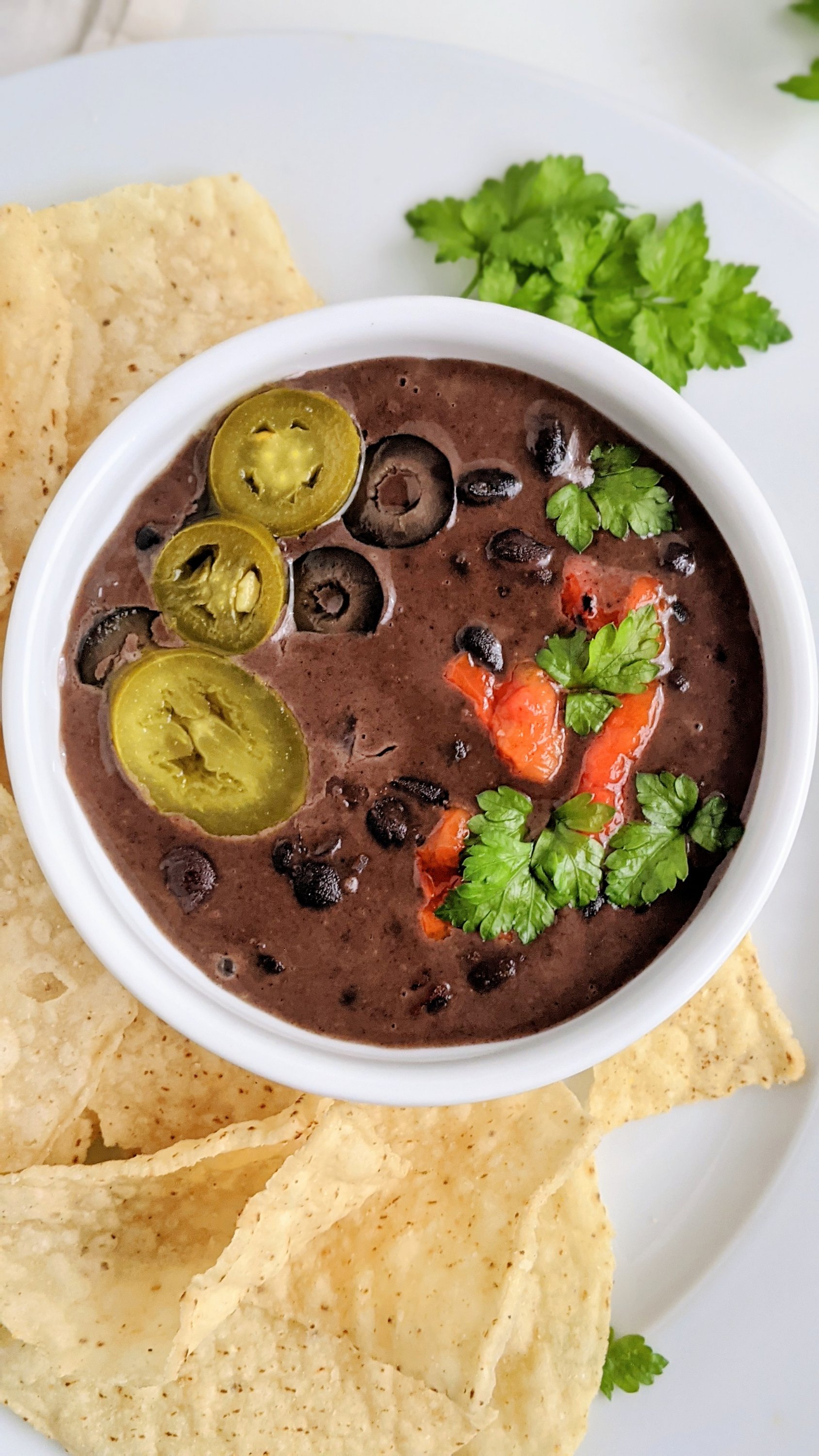 vegetarian black bean queso recipe gluten free high protein appetizer dip recipe healthy homemade vegetable dip with black beans at home super bowl party recipes game day recipes