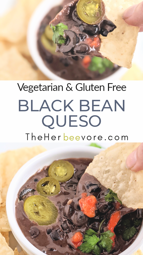 gluten free black bean queso recipe vegetarian high protein vegan option queso plant based healthy party dip appetizer recipe