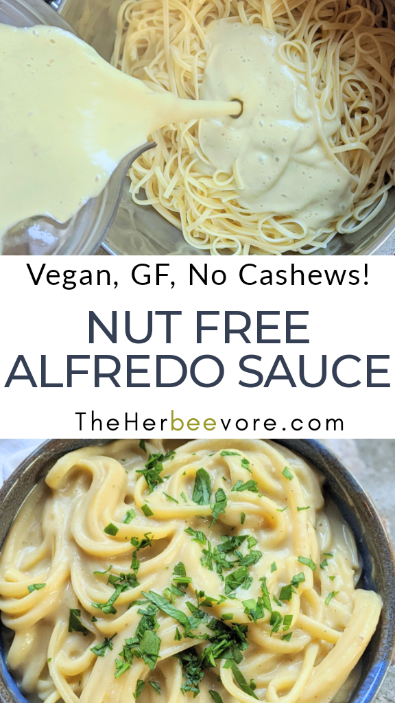vegan nut free alfredo sauce no cashews without cashews no cauliflower healthy plant based dairy free alfredo sauce with hidden vegetables