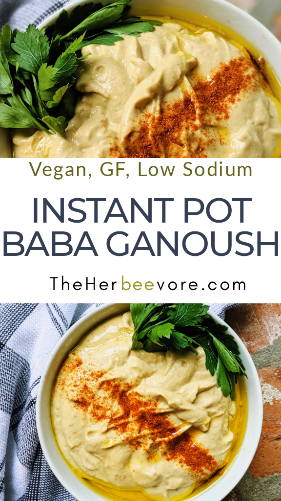 instant pot eggplant baba ganoush recipe baba ganooj garlic tahini recipe pressure cooker electric ninja foodie