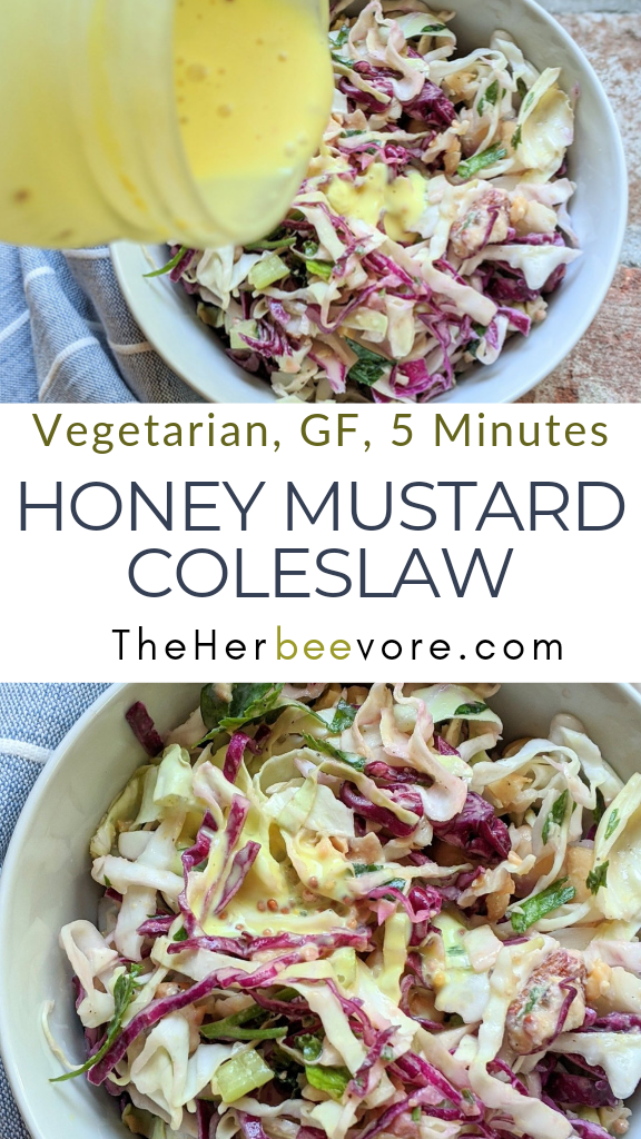 honey mustard coleslaw recipe vegetarian gluten free plant based raw honey dressing for cabbage salad cole slaw