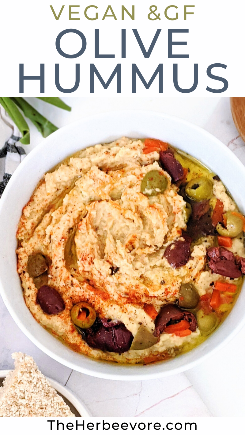triple olive hummus recipe vegan glutne free kalamata olives and green olives with pimento vegetarian dip recipes party appetizers with olives everyone will love