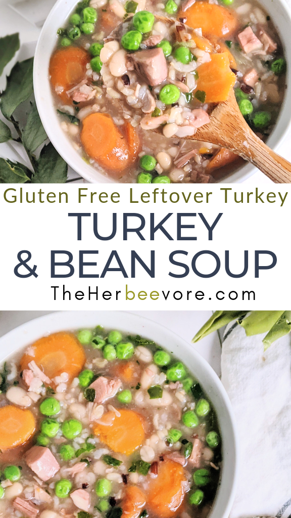 bean and turkey soup recipe with white beans wild rice dairy free gluten free healthy thanksgiving leftover recipes no cream or milk