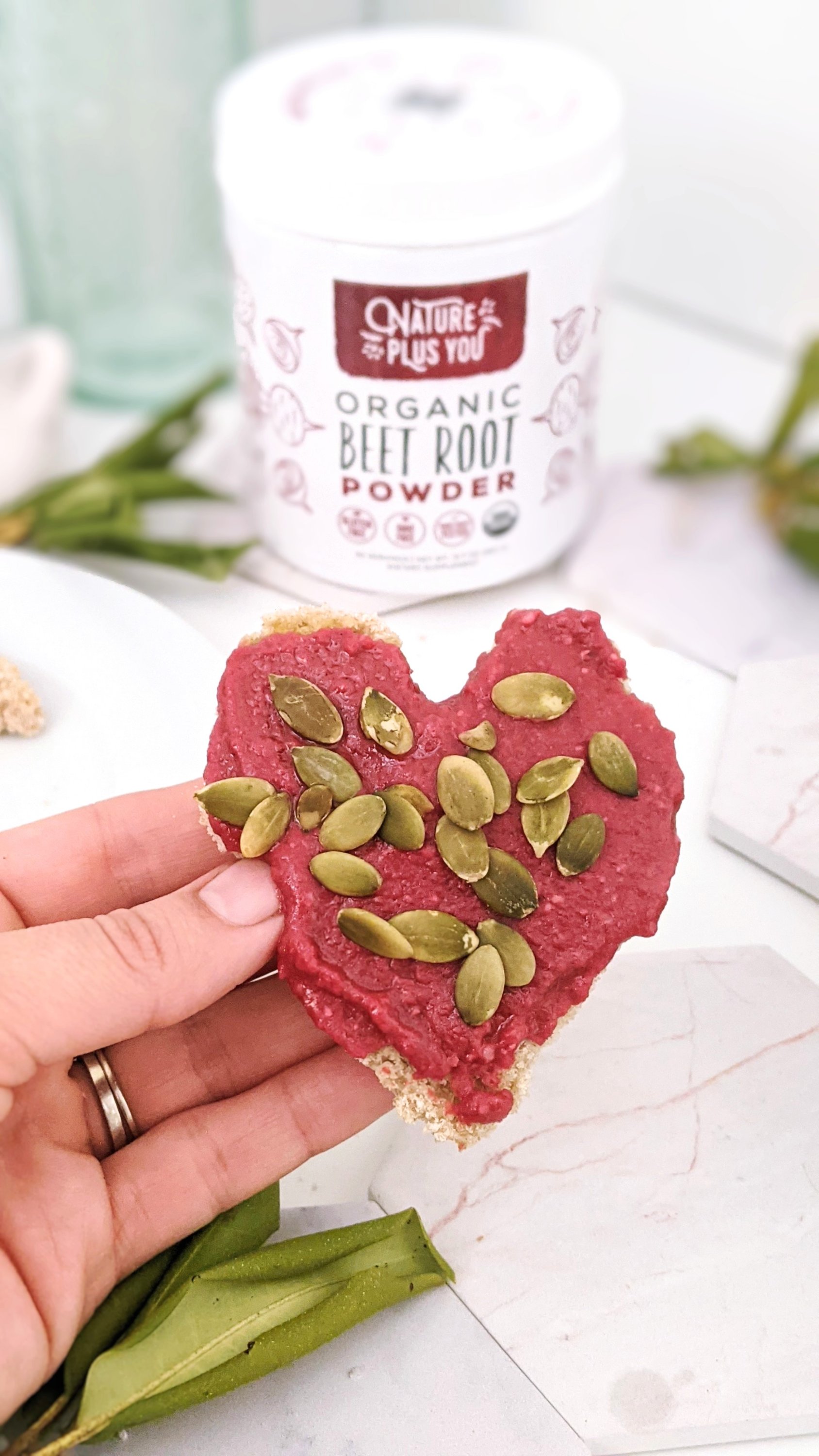 beet powder hummus with nature plus you beetroot powder healthy beet sppliment to use in recipes and beet powder ideas healthy vegan vegetarian beet hummus dip for valentines day recipe snacks