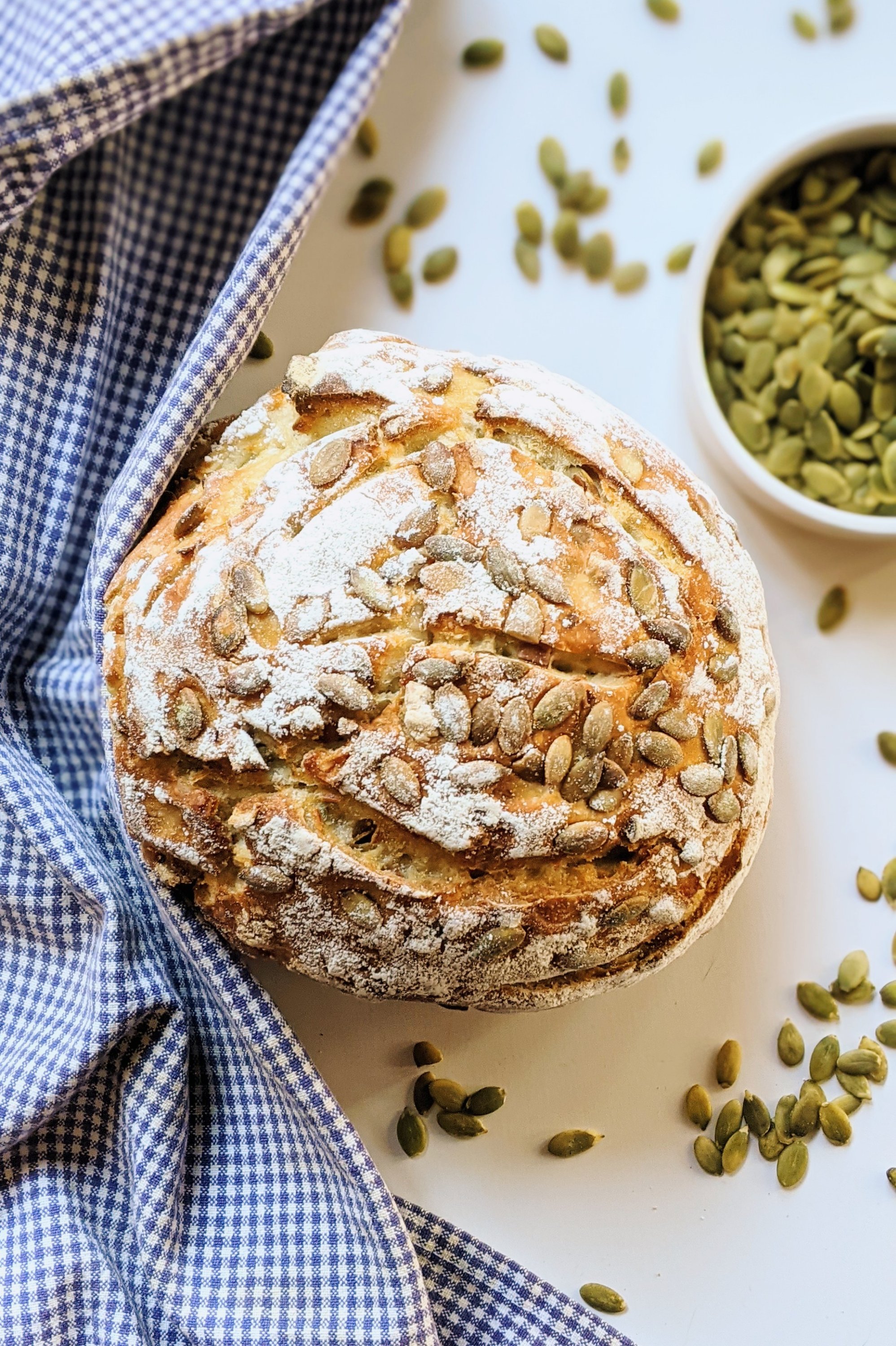 sourdough pumpkin seed bread recipe seeded sourdough vegan vegetarian nut free bread recipes dairy free